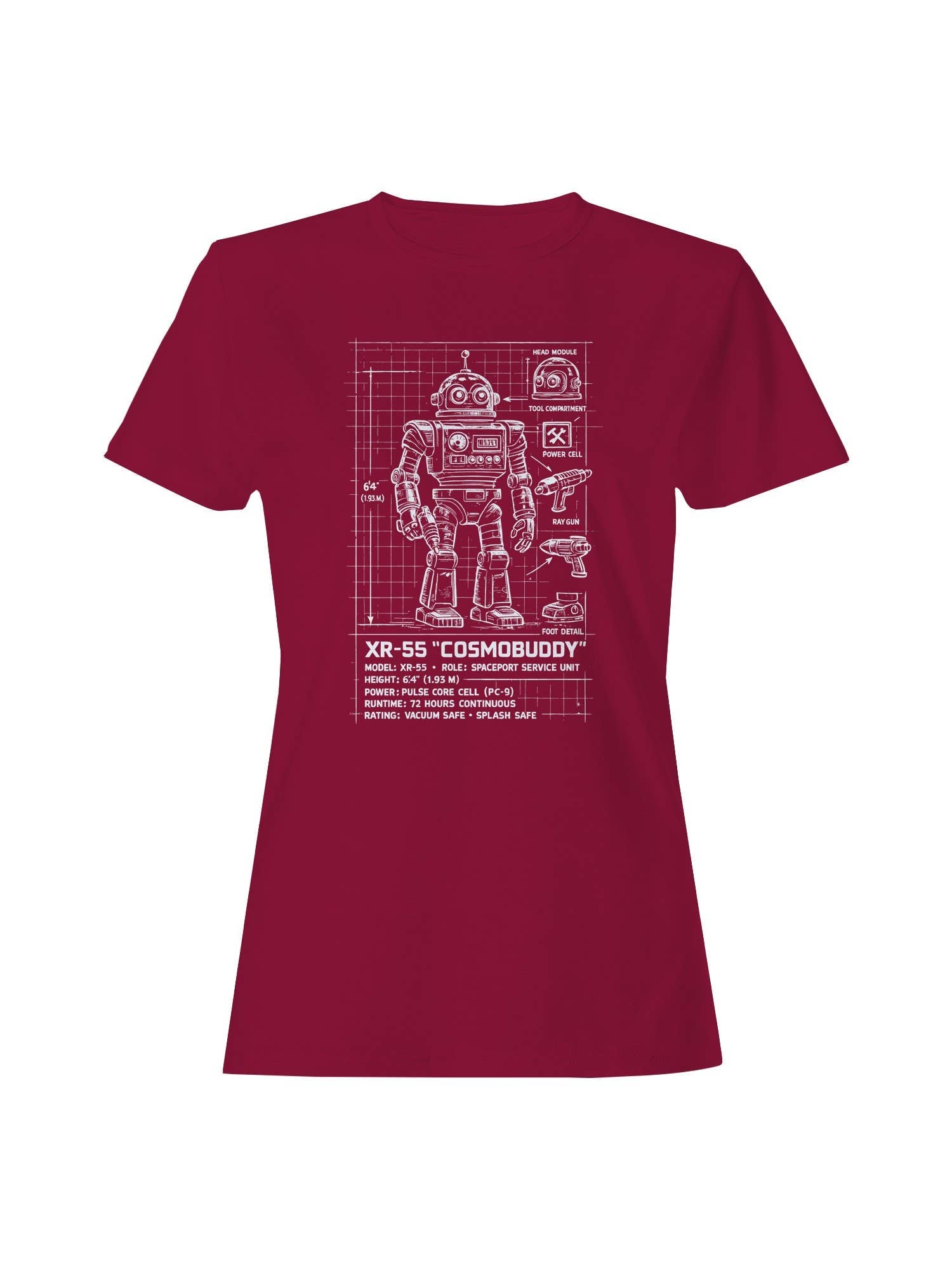 XR-55 "Cosmobuddy" Blueprint Design Women's T-Shirt Hoodie, Sweatshirt | PodTeesHub.com