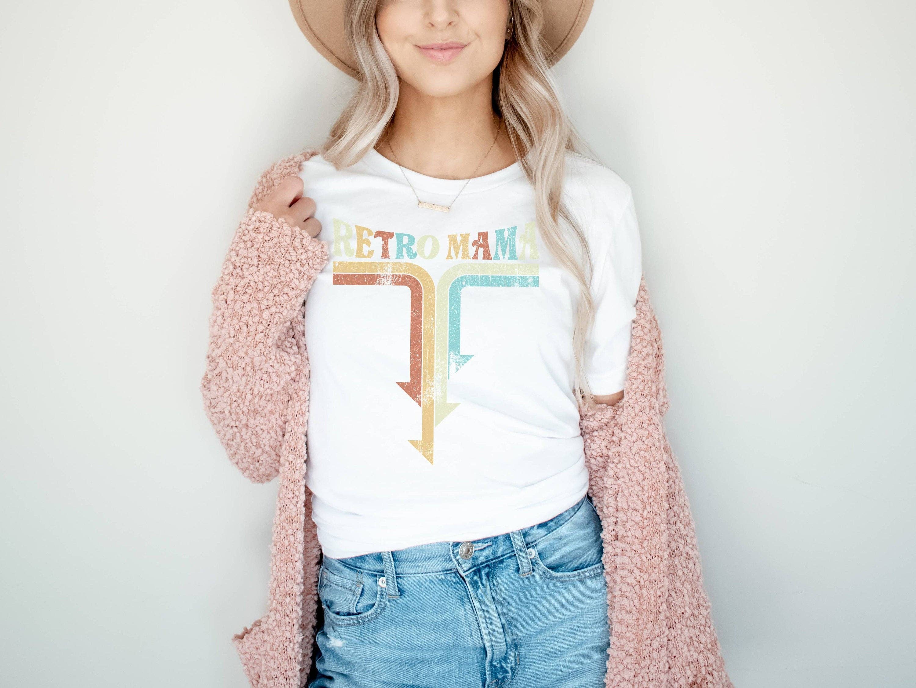 Retro Mama Tee | Vintage Graphic Tee Hoodie, Sweatshirt | PodTeesHub.com