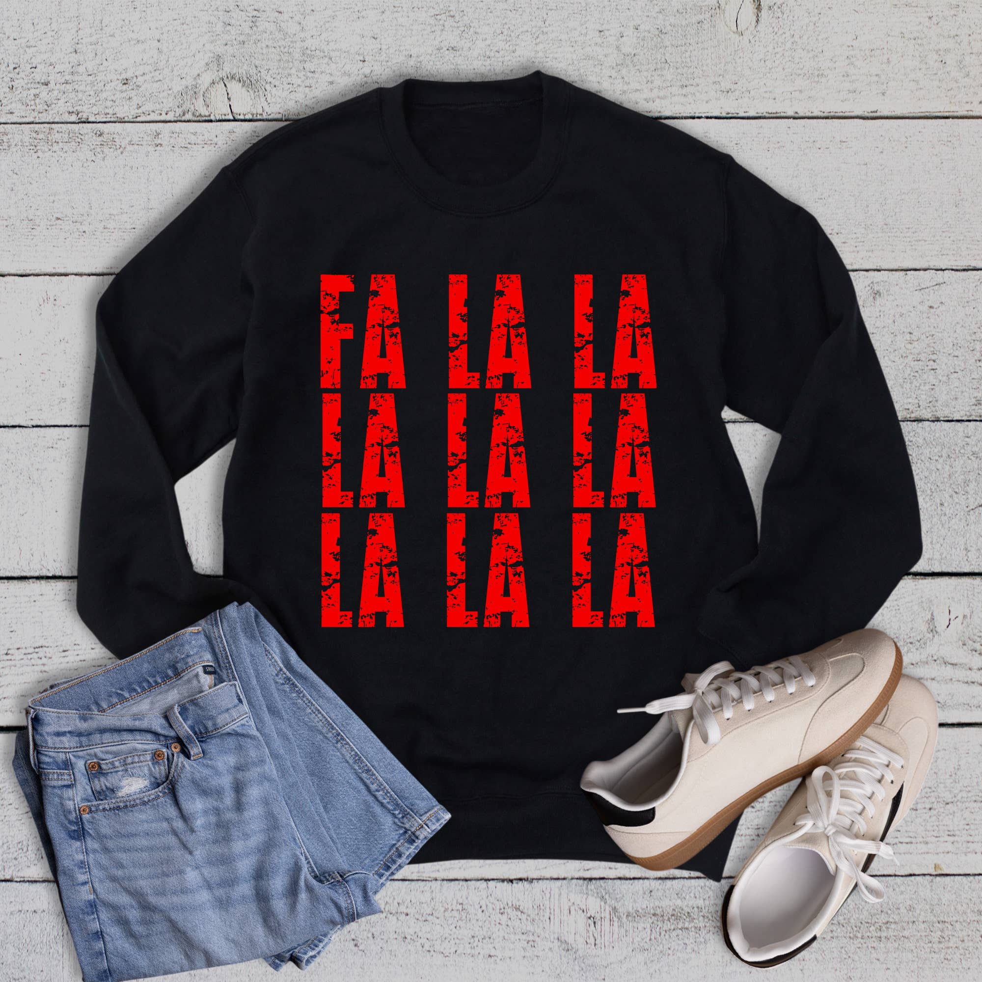 Christmas Block Fa La La Sweatshirt T-Shirts, Hoodie | PodTeesHub.com