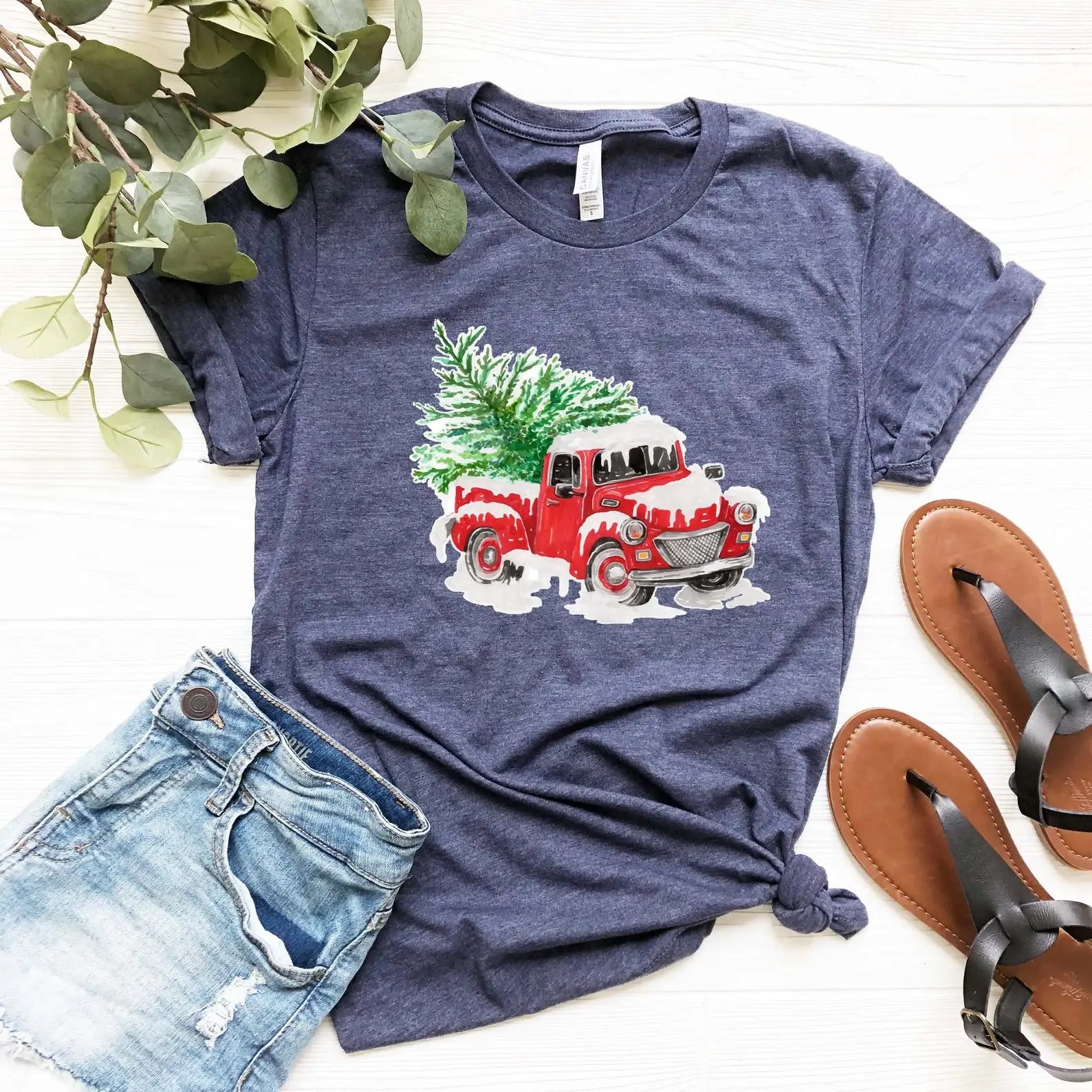 Christmas Red Truck T-Shirt Hoodie, Sweatshirt | PodTeesHub.com