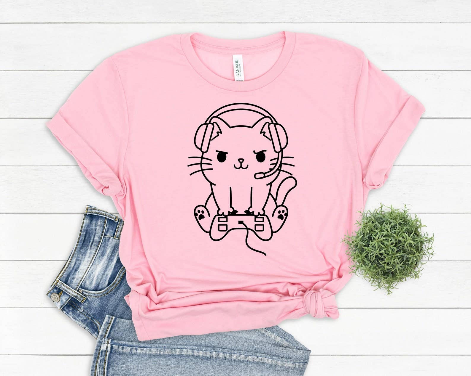 Gamer Cat T-Shirt Hoodie, Sweatshirt | PodTeesHub.com