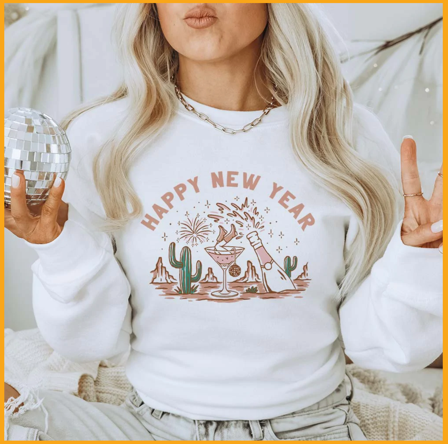 Happy New Year Western Graphic Sweatshirt T-Shirts, Hoodie | PodTeesHub.com