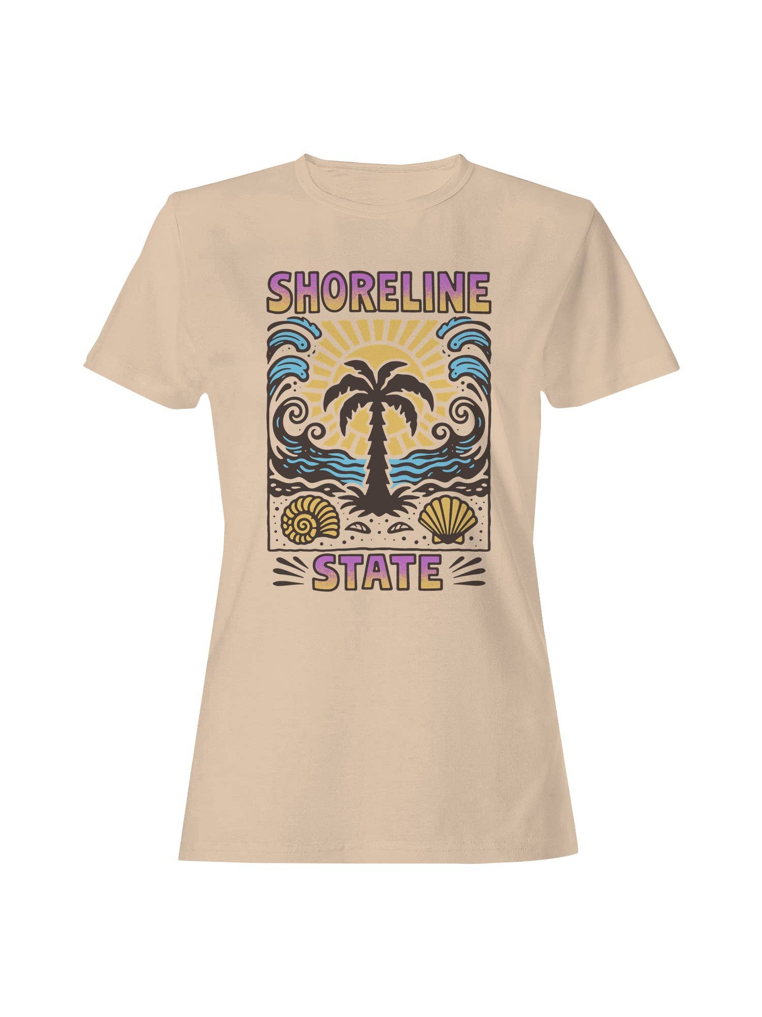 Shoreline State Beach Vibes Women's T-Shirt Hoodie, Sweatshirt | PodTeesHub.com