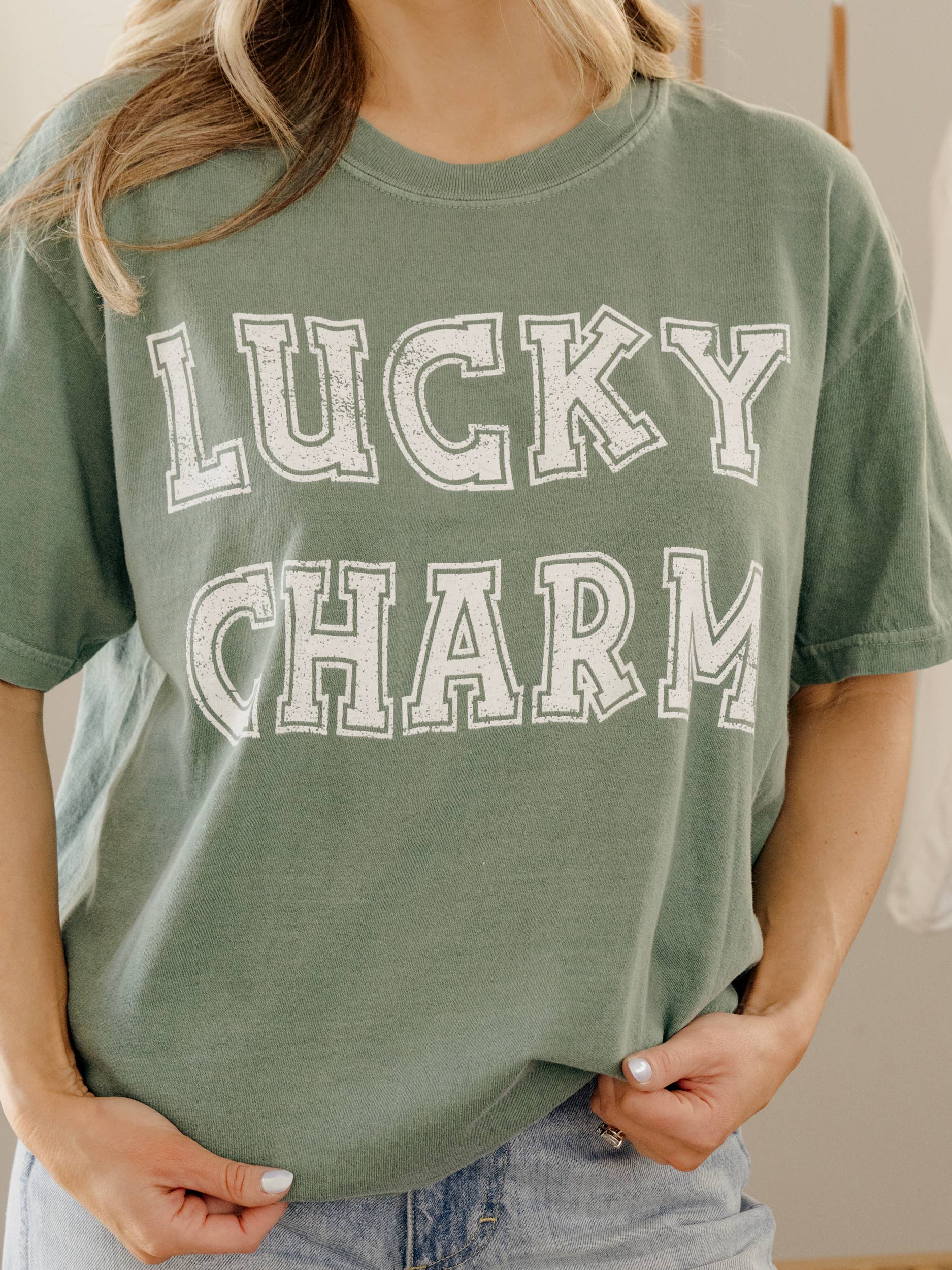 St. Patrick's Day Lucky Charm Green Comfort Colors Tee Hoodie, Sweatshirt | PodTeesHub.com