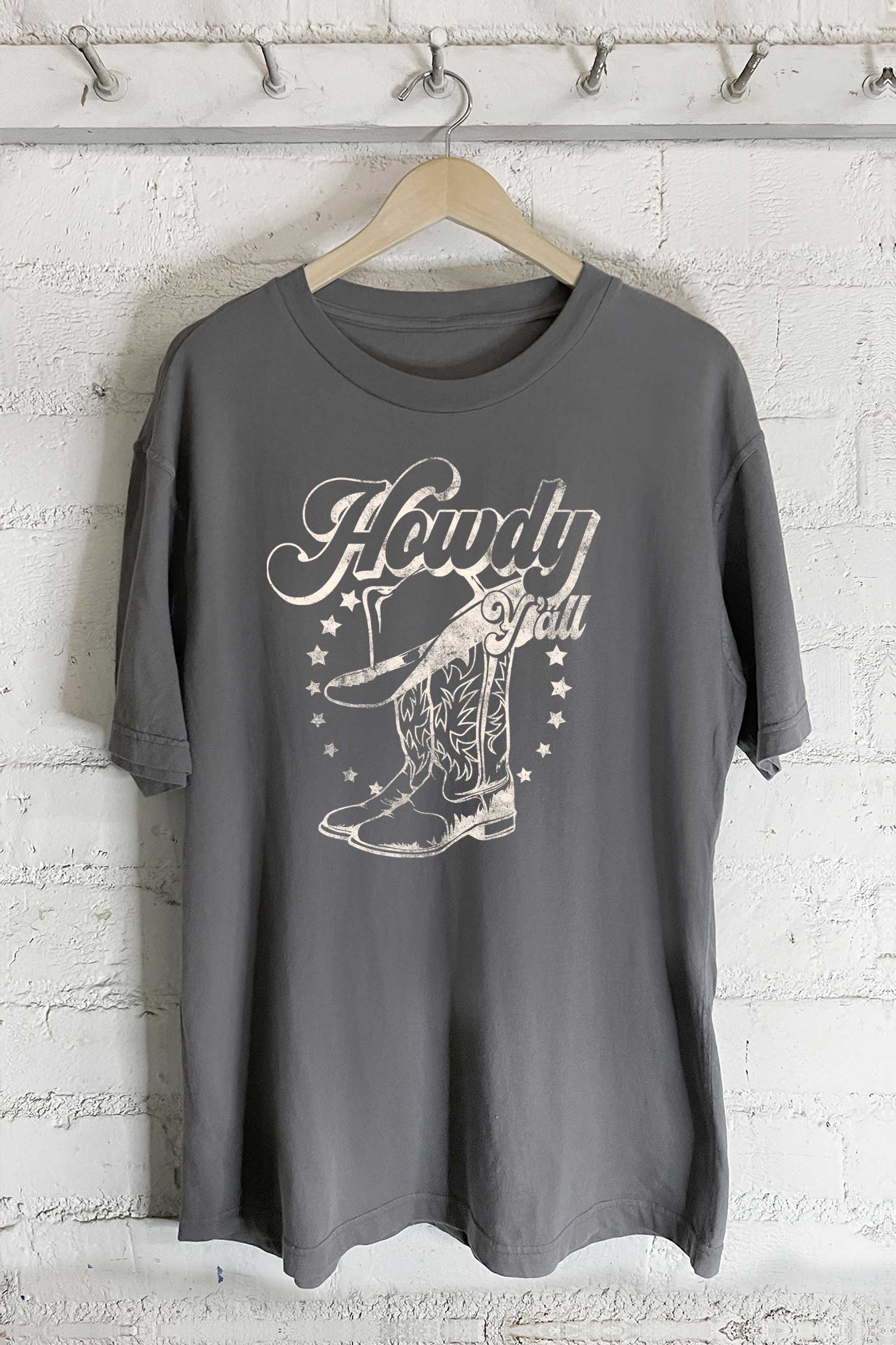 Howdy Y'all-Oversized Tee Hoodie, Sweatshirt | PodTeesHub.com