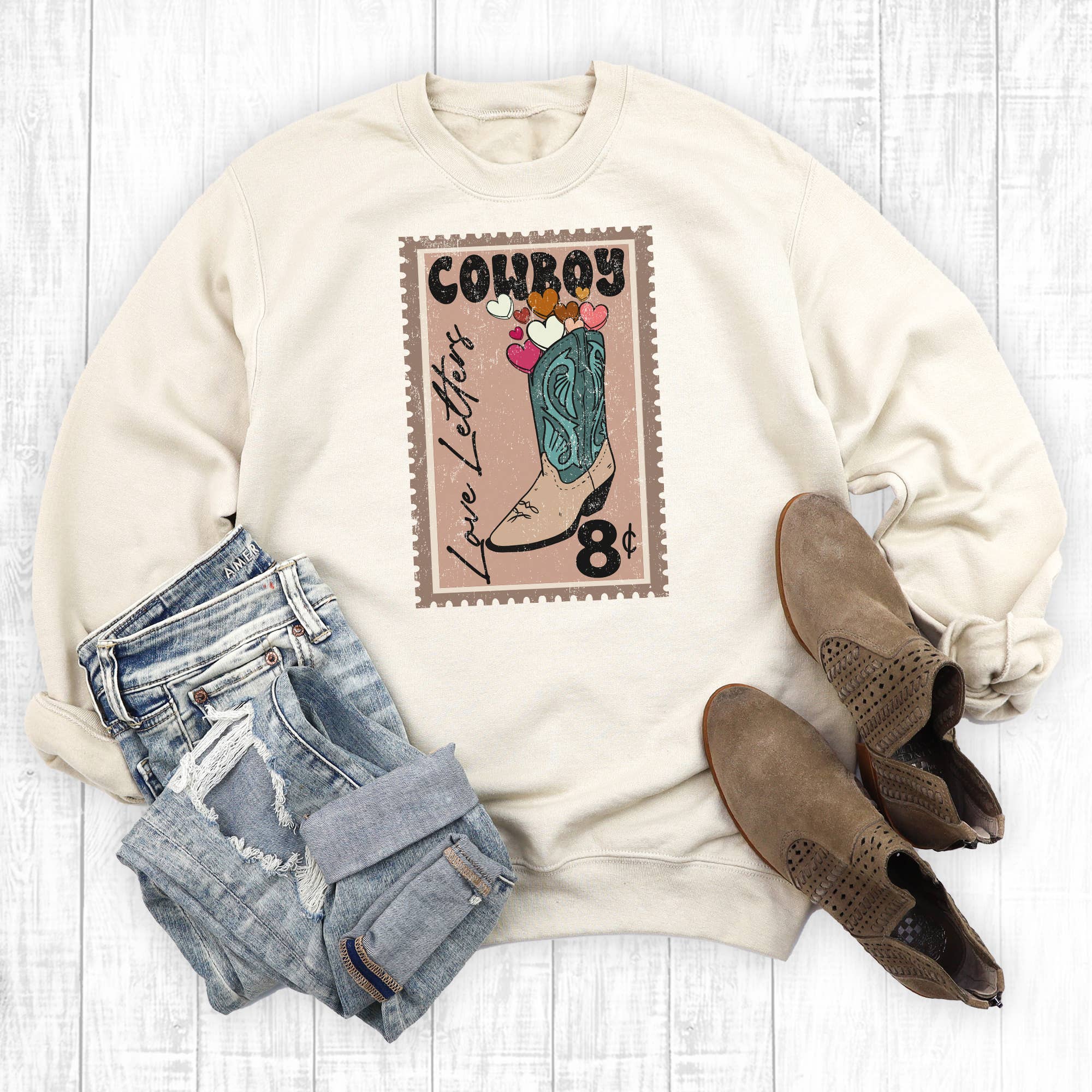 Valentines Cowboy Love Letter Sweatshirt T-Shirts, Hoodie | PodTeesHub.com