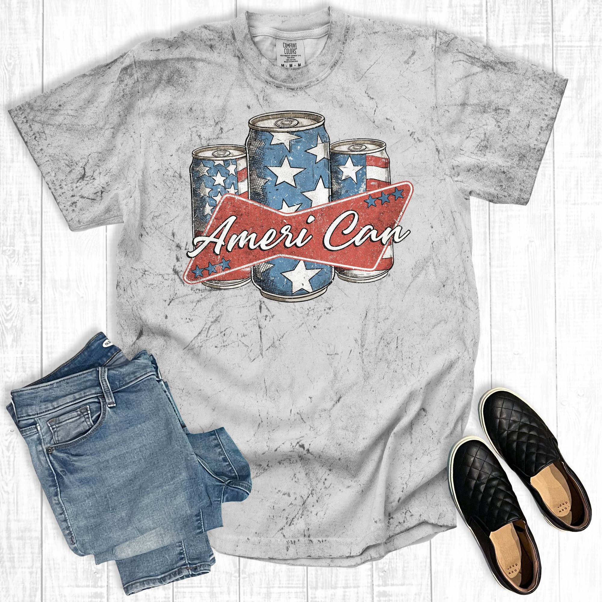 4th of July Ameri Can Comfort Colors Graphic Tee Hoodie, Sweatshirt | PodTeesHub.com