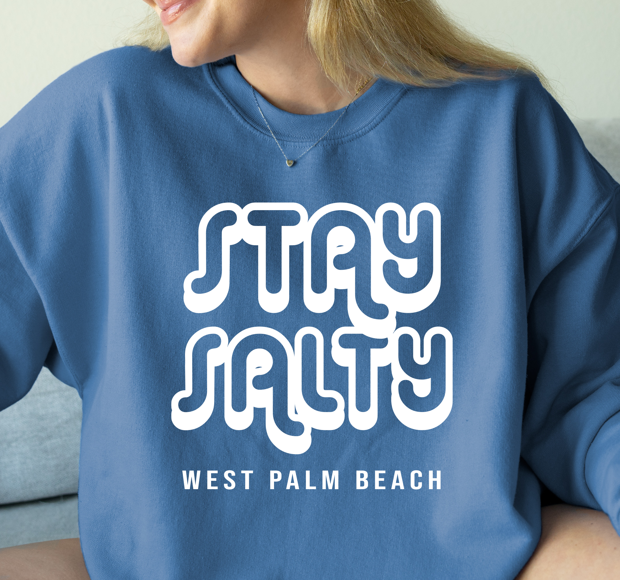 Custom Stay Salty Crewneck Pullover, Souvenir Shirt Hoodie, Sweatshirt | PodTeesHub.com