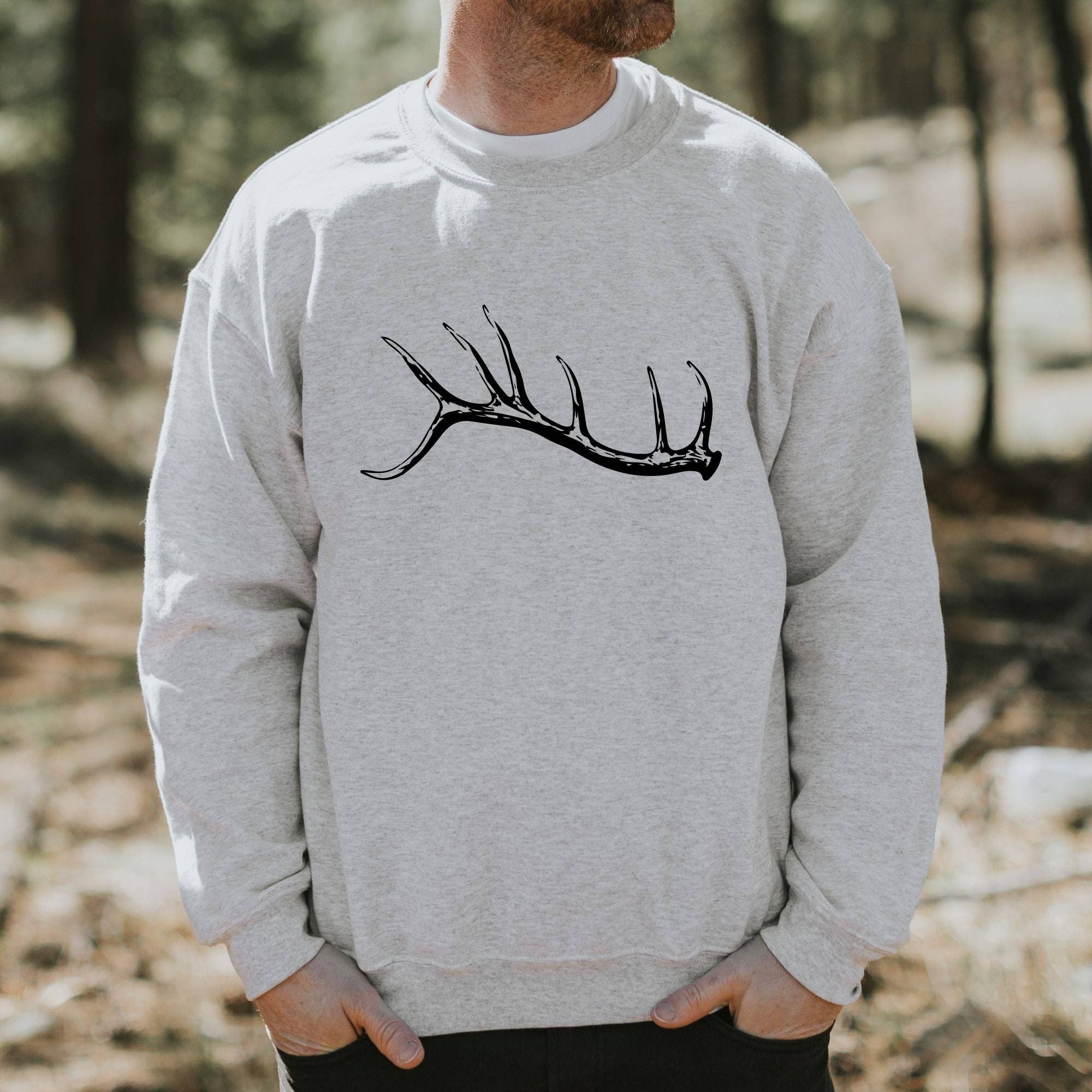Elk Antler Unisex Sweatshirt - Hoodie or Crewneck T-Shirts | PodTeesHub.com