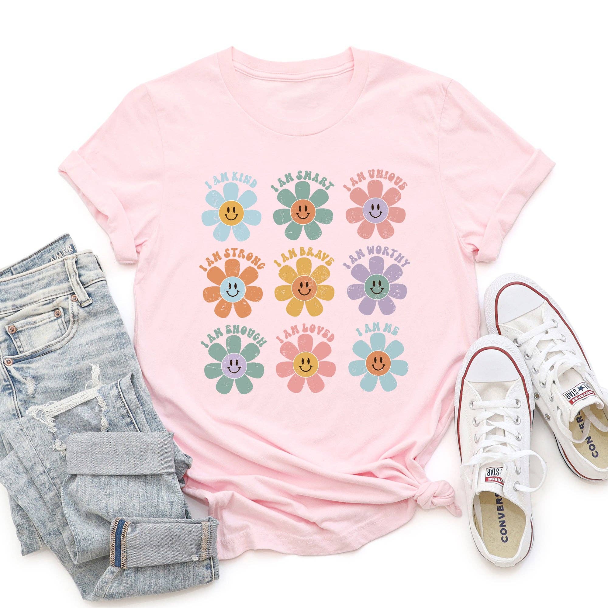 Positive Affirmations, Daisy, Retro, Super Soft Tshirt Hoodie, Sweatshirt | PodTeesHub.com