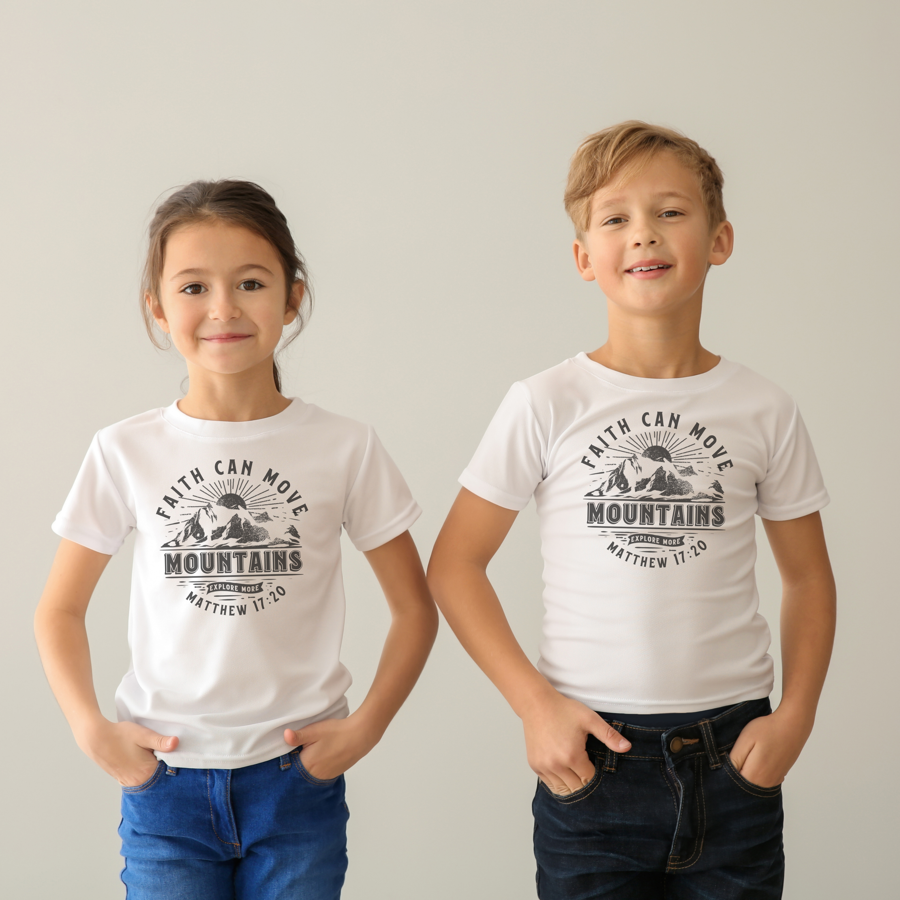 Faith Can Move Mountains Youth, Toddler Christian  T-Shirt Hoodie, Sweatshirt | PodTeesHub.com