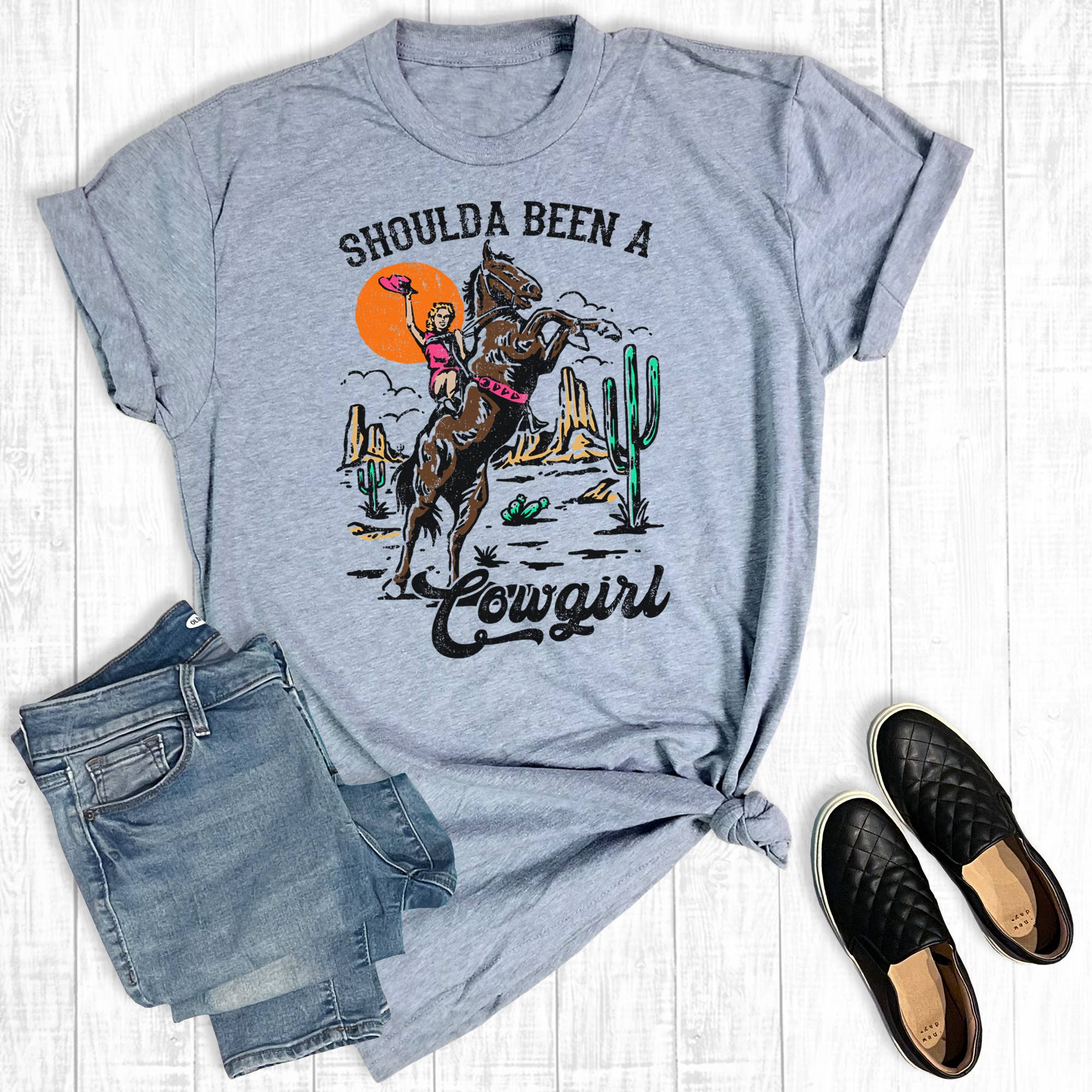 Western Should Have Been A Cowboy Graphic Tee Hoodie, Sweatshirt | PodTeesHub.com
