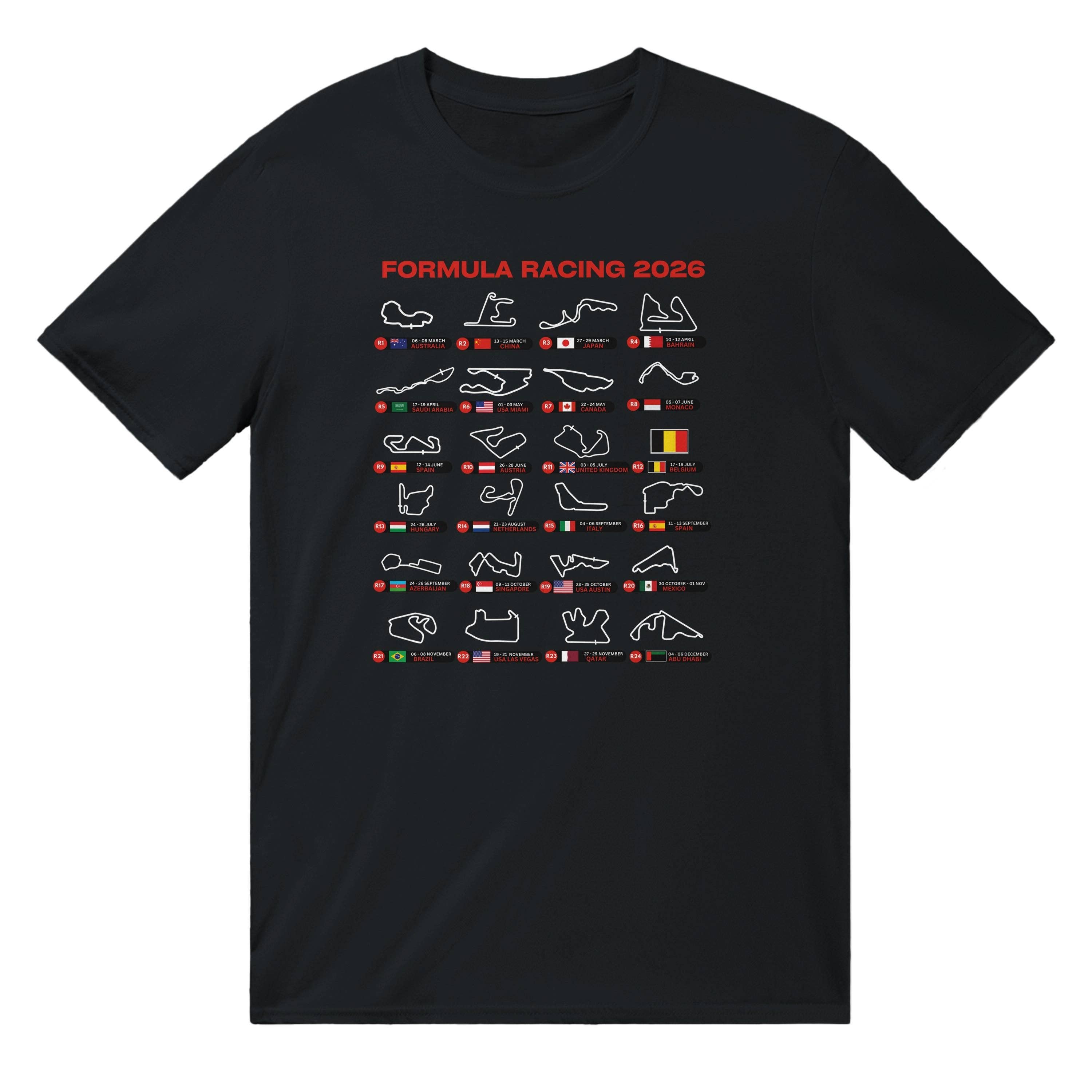 Formula Racing 2026 Schedule T-Shirt Motorsport Fan Apparel Hoodie, Sweatshirt | PodTeesHub.com