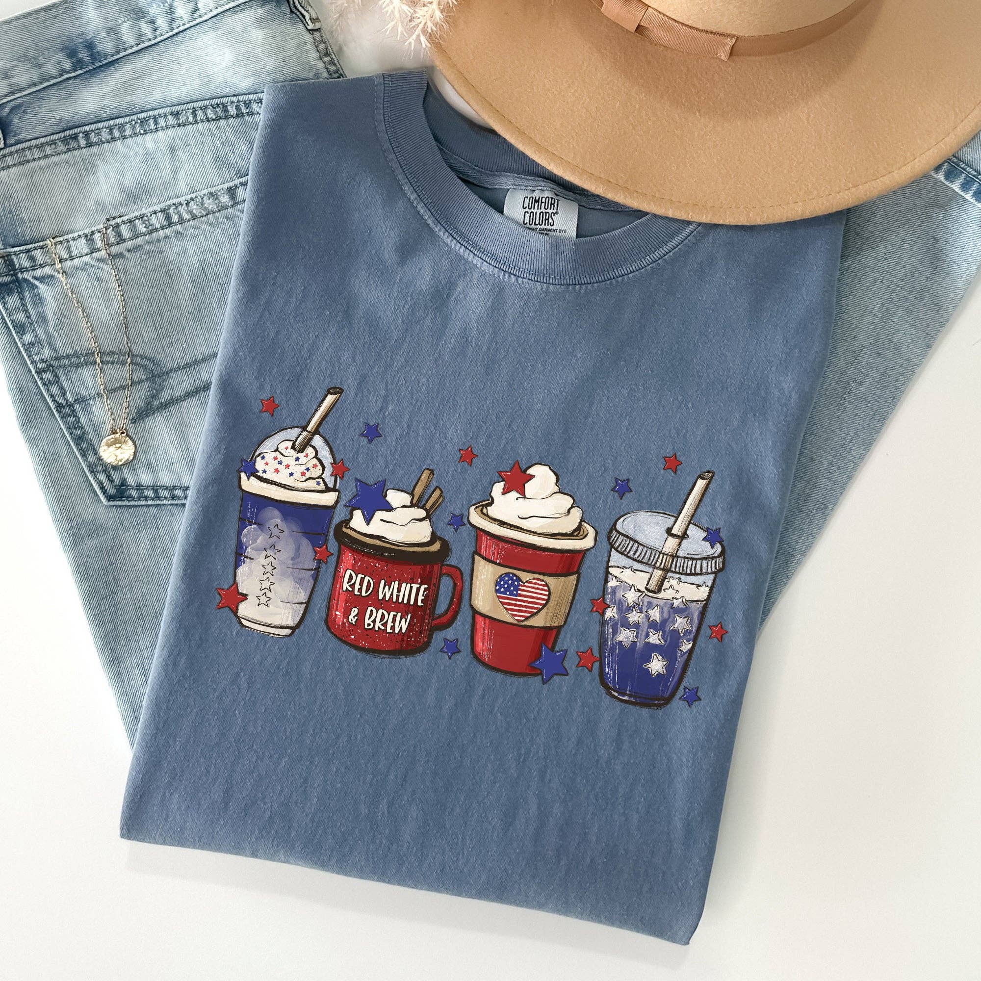 Coffee Lovers, America, Patriotic, 4th of July Tshirt Hoodie, Sweatshirt | PodTeesHub.com