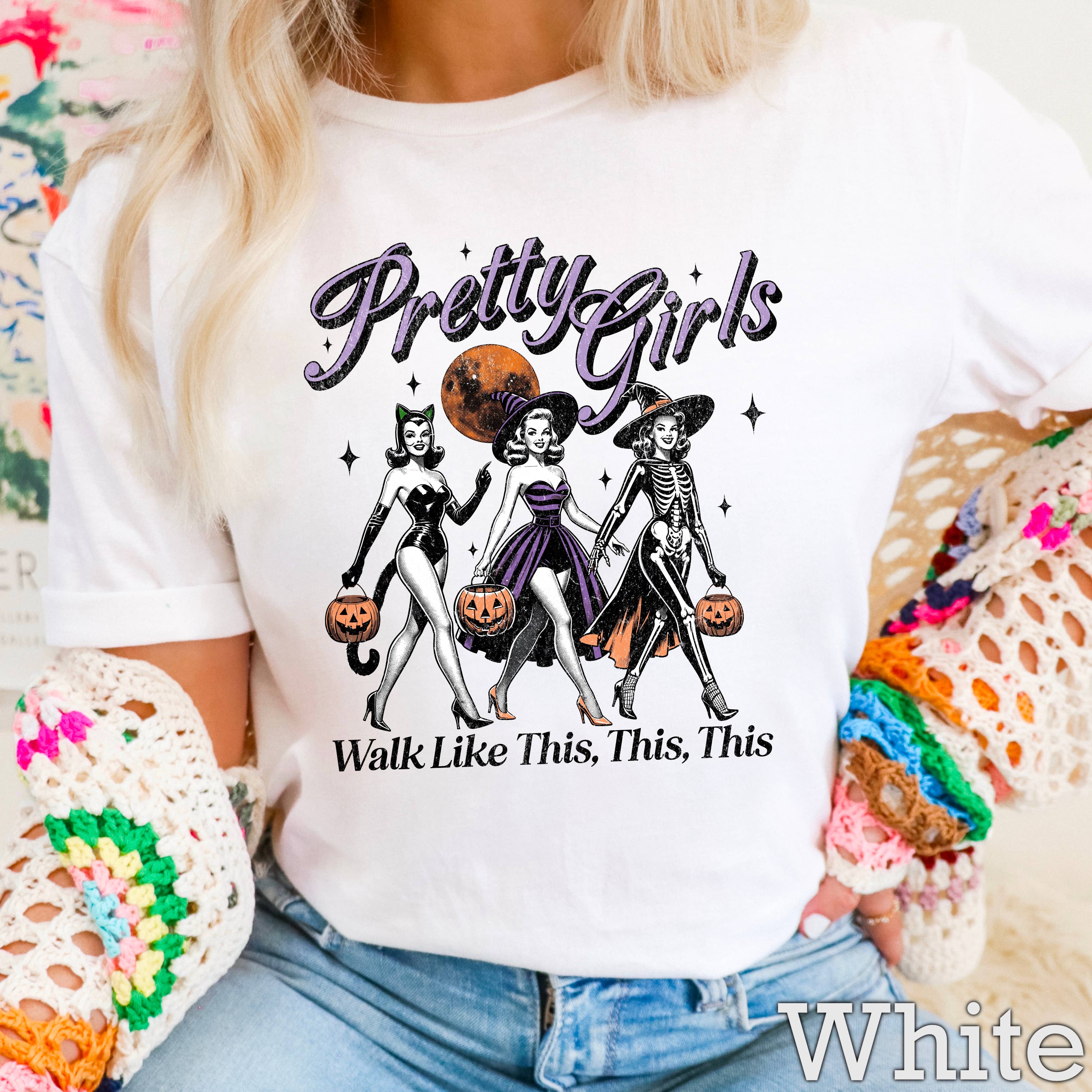 Pretty Girls  Halloween 2025 Women’S Graphic Tee | Gildan Hoodie, Sweatshirt | PodTeesHub.com