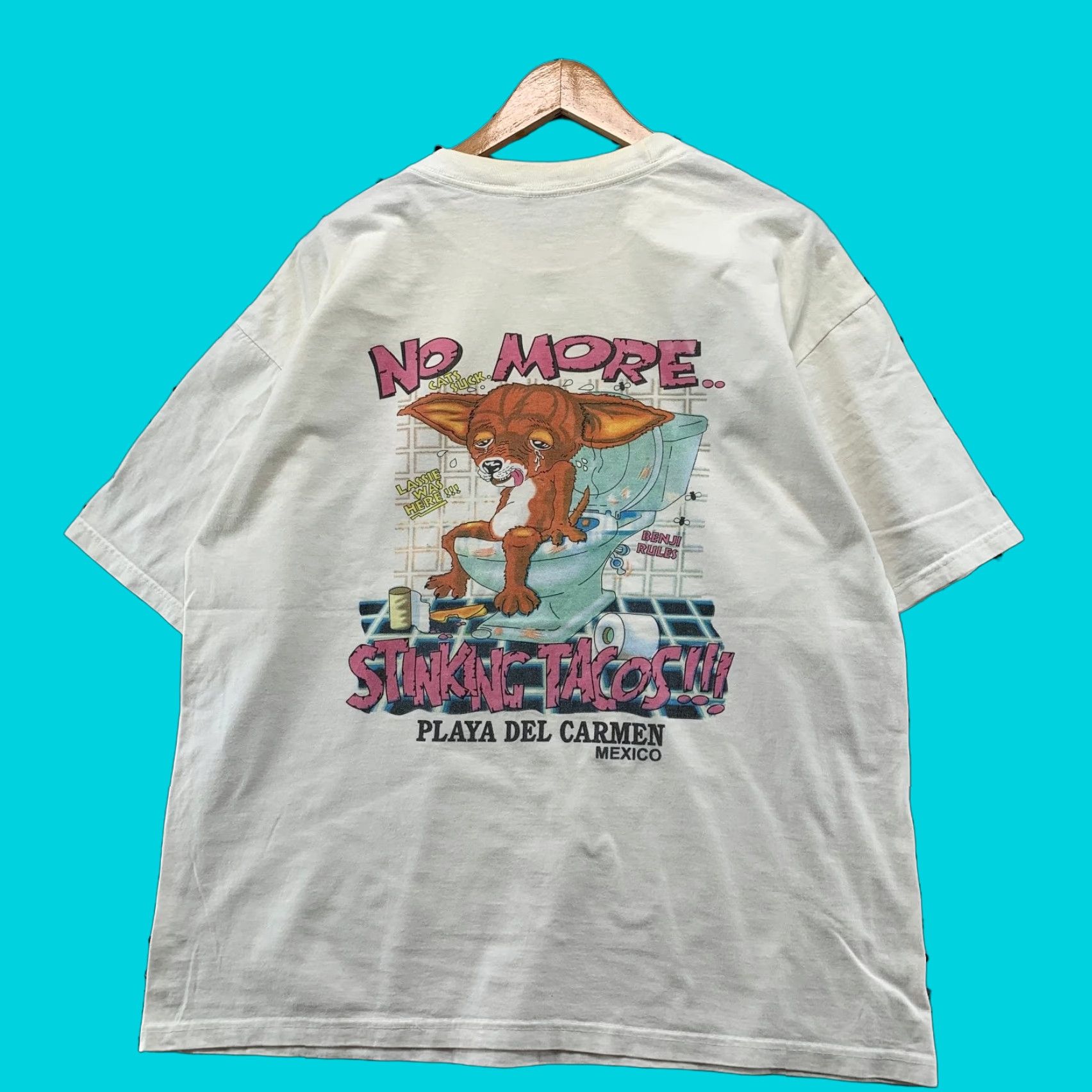 Vintage Taco Bell Shirt Mens L White Chihuahua Funny Dog Graphic Tee Hoodie, Sweatshirt | PodTeesHub.com