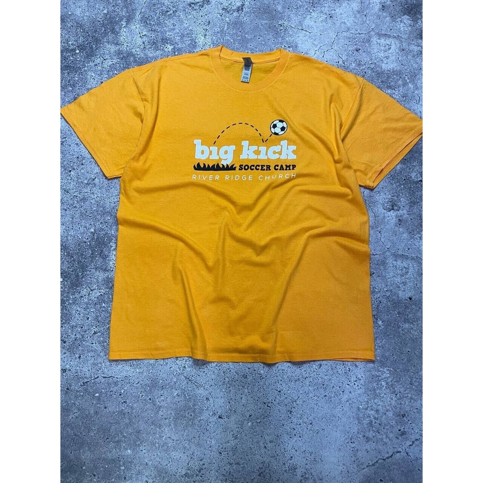 Vintage Big Kick Soccer Camp River Ridge Church Sports Tee Hoodie, Sweatshirt | PodTeesHub.com