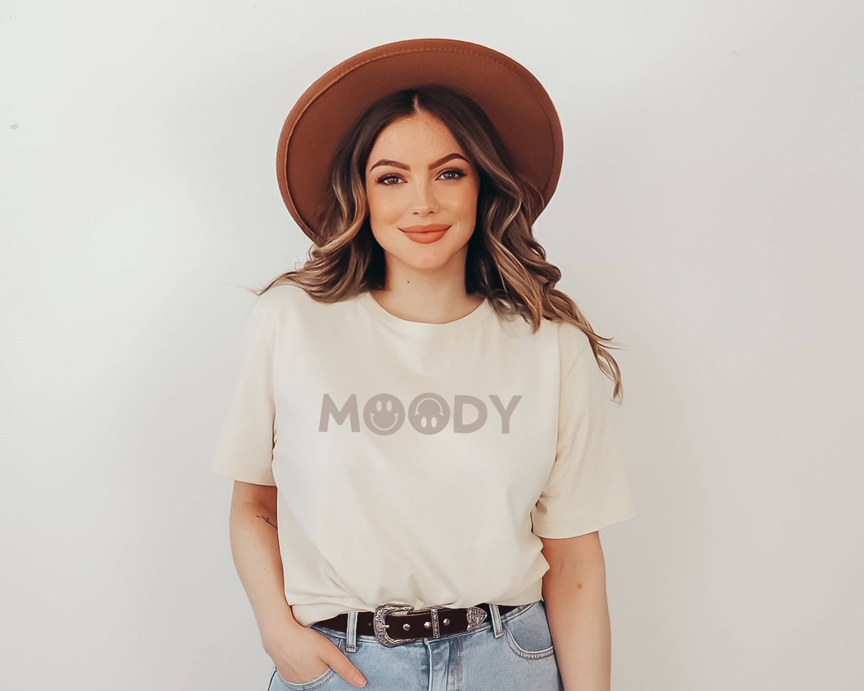 Moody Happy Face Tee | Retro Shirt | Funny/Sarcastic Hoodie, Sweatshirt | PodTeesHub.com