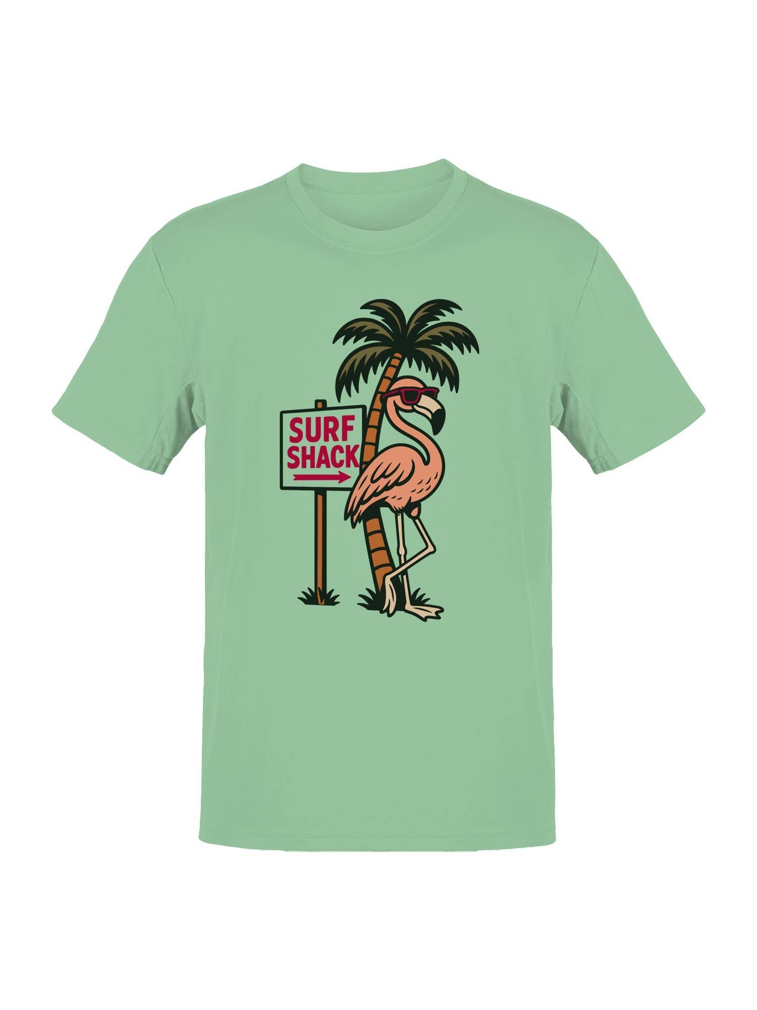 Tropical Flamingo Surf Shack Vibes Men's T-Shirt Hoodie, Sweatshirt | PodTeesHub.com