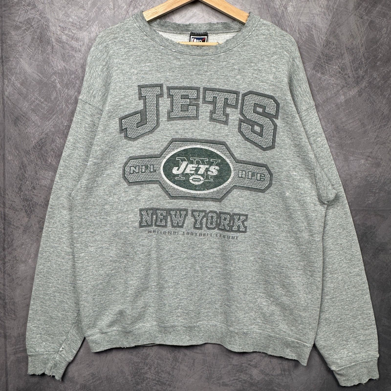 Vintage 90s Gray New York Jets Pro Player Graphic Sweatshirt M 4137 T-Shirts, Hoodie | PodTeesHub.com