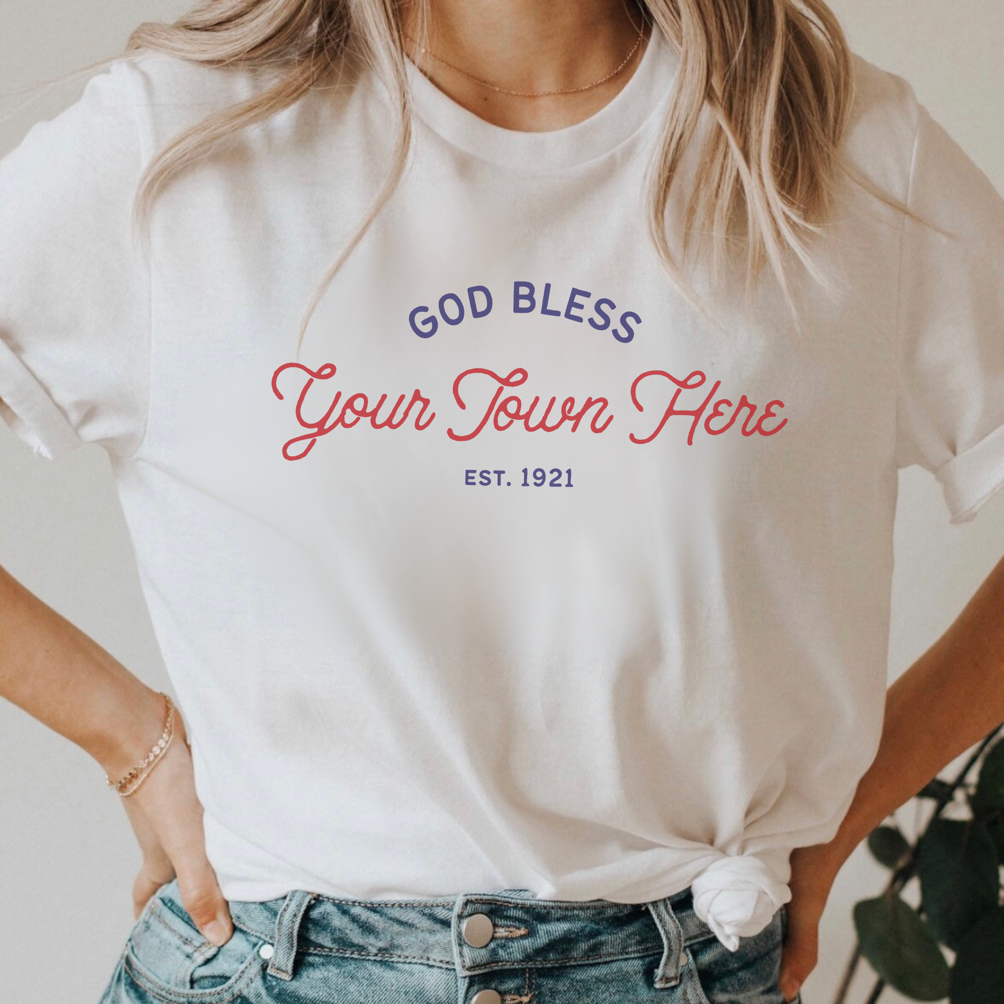 God Bless Your Custom City Hometown T-Shirt 4th of July Tee Hoodie, Sweatshirt | PodTeesHub.com