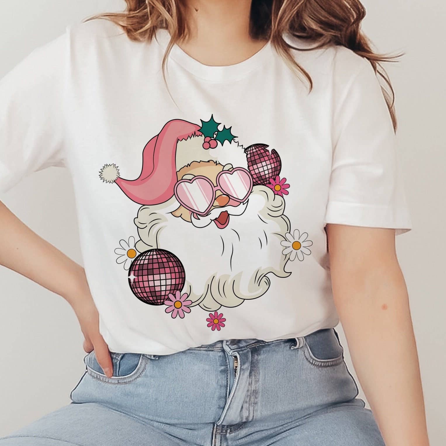 Disco Santa Cute Retro Party Shirt Hoodie, Sweatshirt | PodTeesHub.com