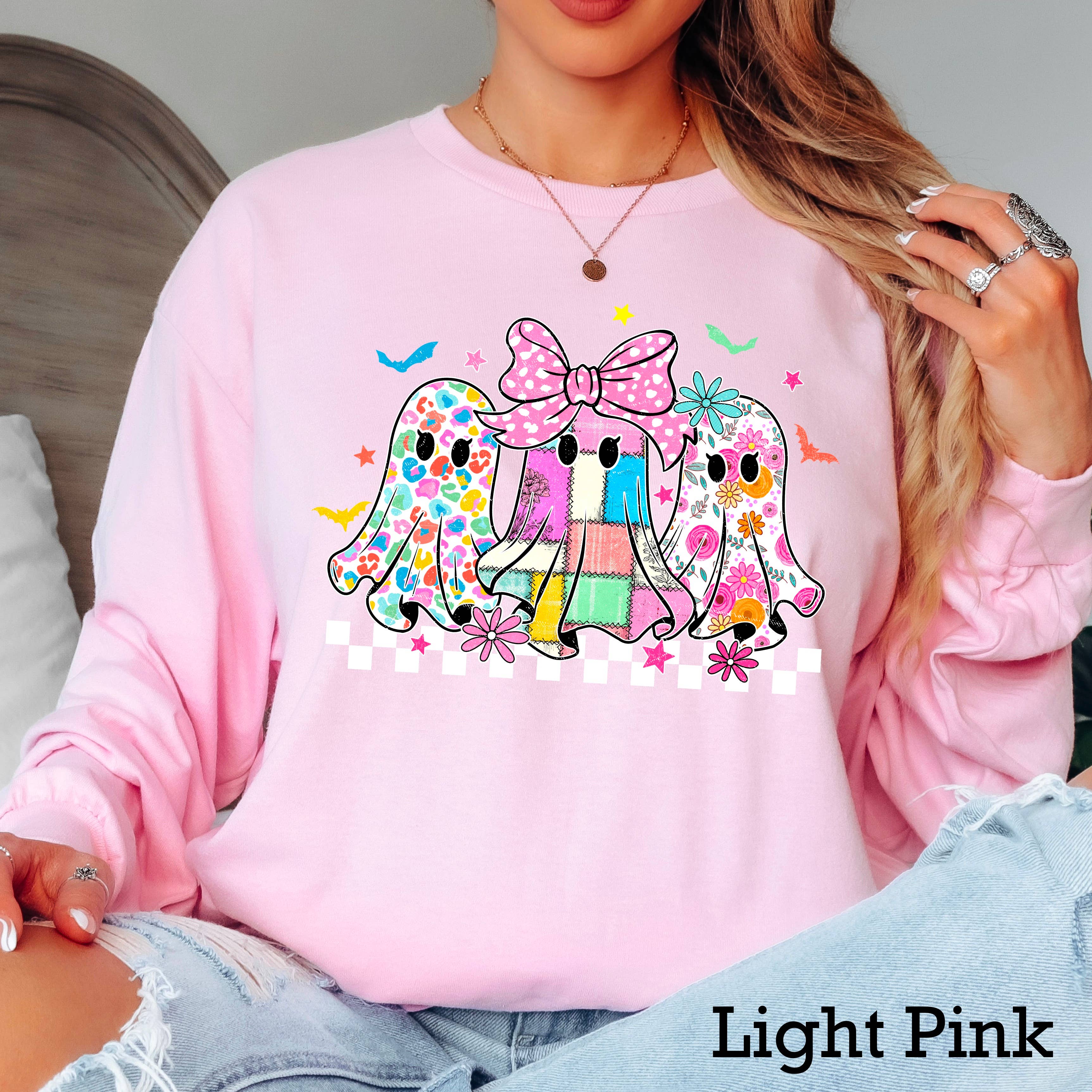 Halloween 2025 Retro Ghost  Long Sleeve Shirt | Gildan Hoodie, Sweatshirt | PodTeesHub.com