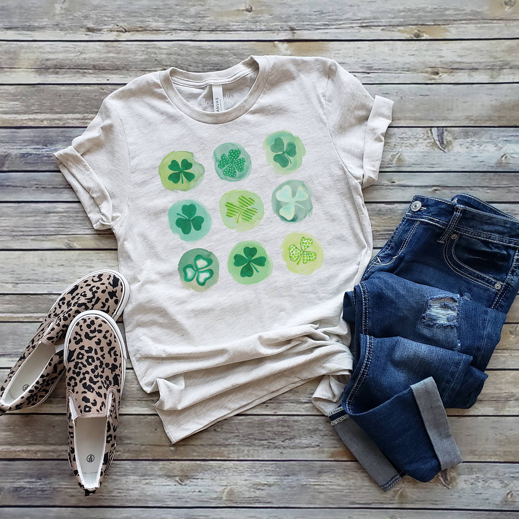 Shamrock Watercolor Tee | St. Patrick's Day | Sizes XS-2XL Hoodie, Sweatshirt | PodTeesHub.com
