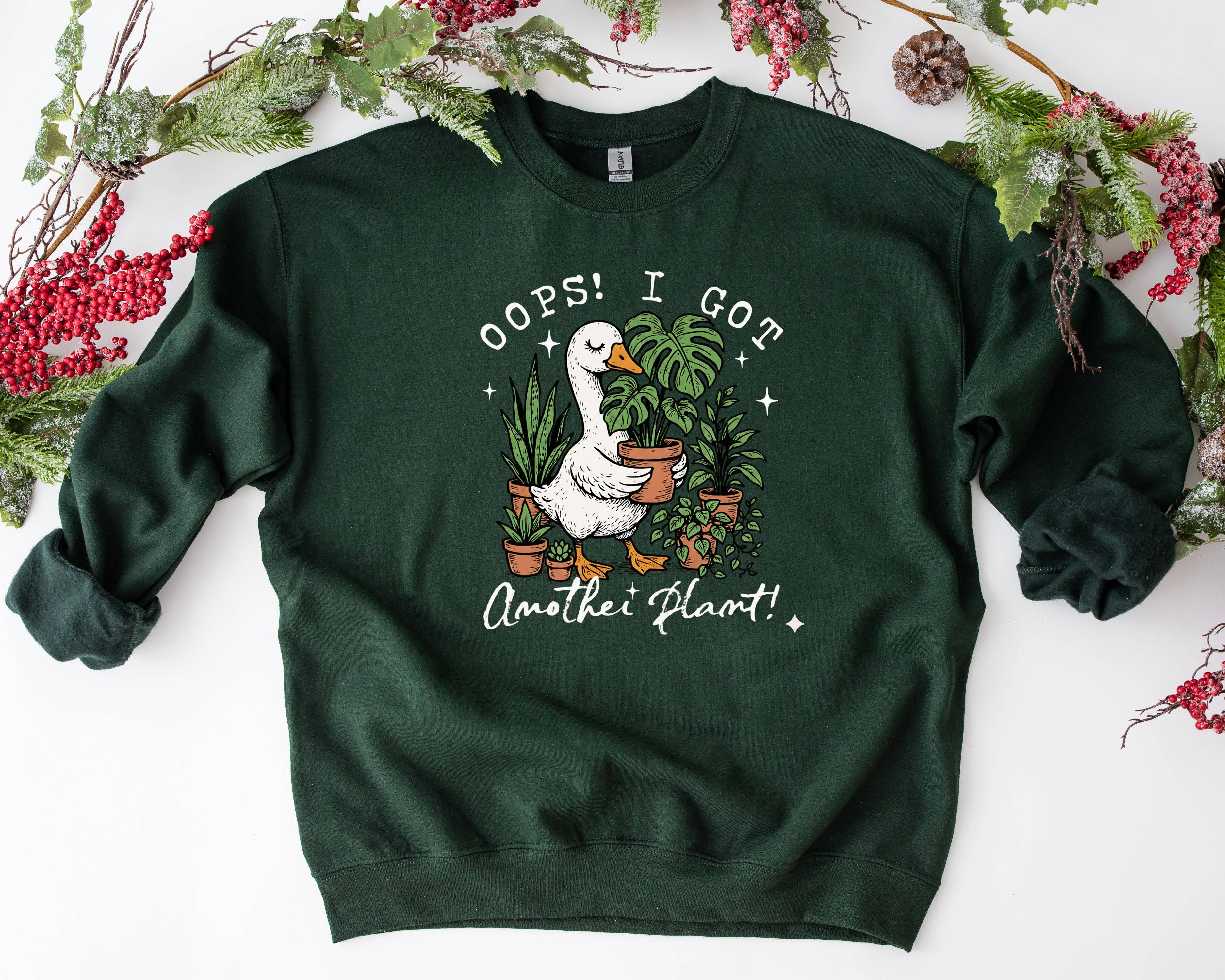 Oops I Got Another Plant Sweatshirt – Funny Plant Lover Goose Crewneck – Cozy Plant Mom Gift – Gardener Humor Pullover...