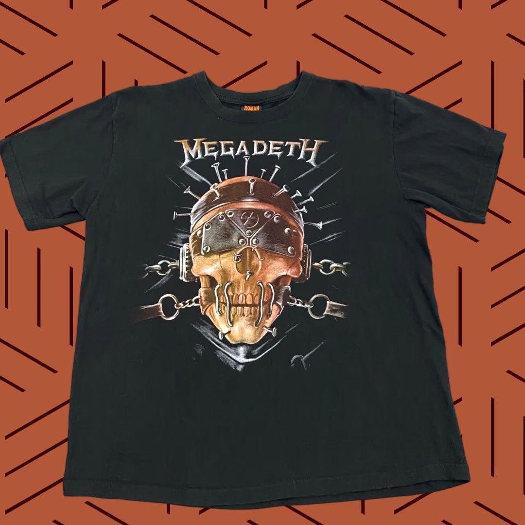 Vintage Megadeth Shirt Mens 2xl Black Graphic Modern Tee Skull Band Roman Ticism S S Hoodie, Sweatshirt | PodTeesHub.com