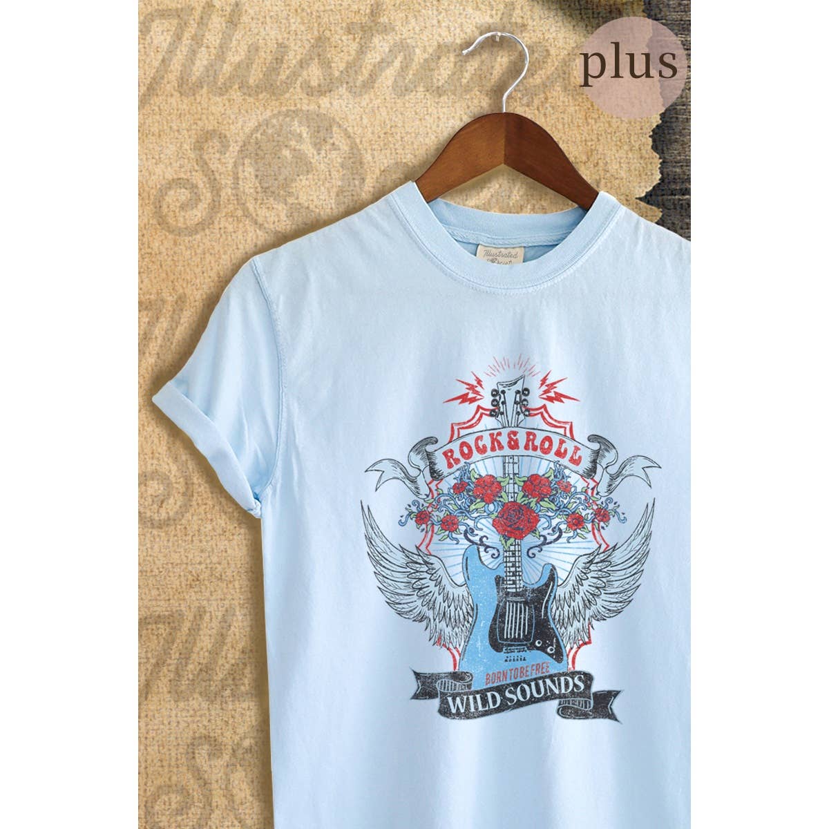 Rock and Roll Vintage Graphic Plus Tee Hoodie, Sweatshirt | PodTeesHub.com