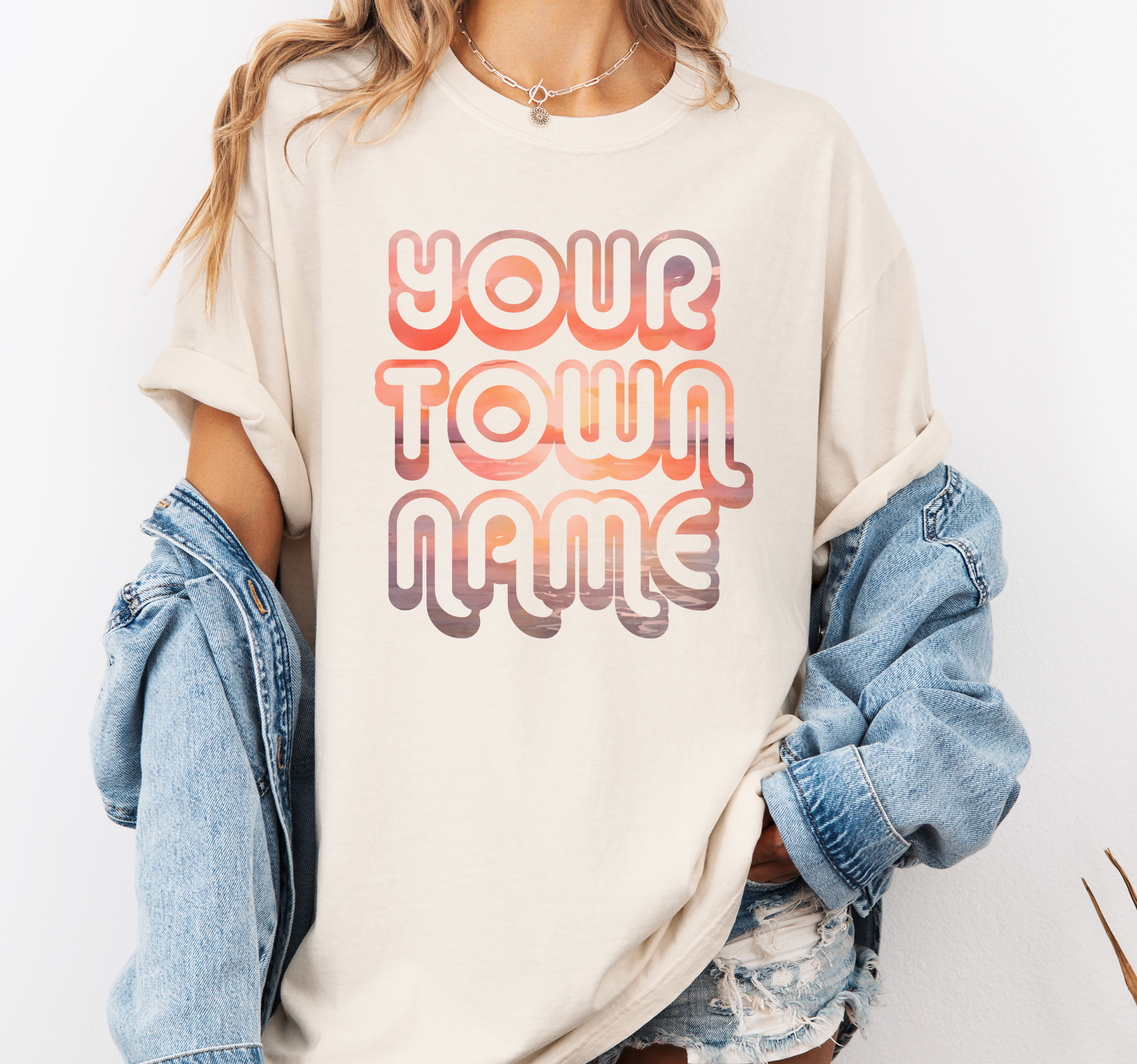 Custom Text Beach Shirt, Tourist Shop Souvenir Tee Hoodie, Sweatshirt | PodTeesHub.com