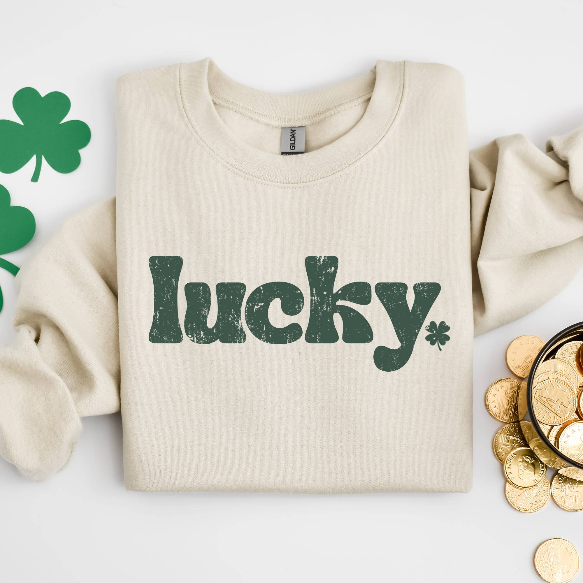 Lucky Crewneck Sweatshirt, Lucky Sweatshirt, St Patricks Day T-Shirts, Hoodie | PodTeesHub.com