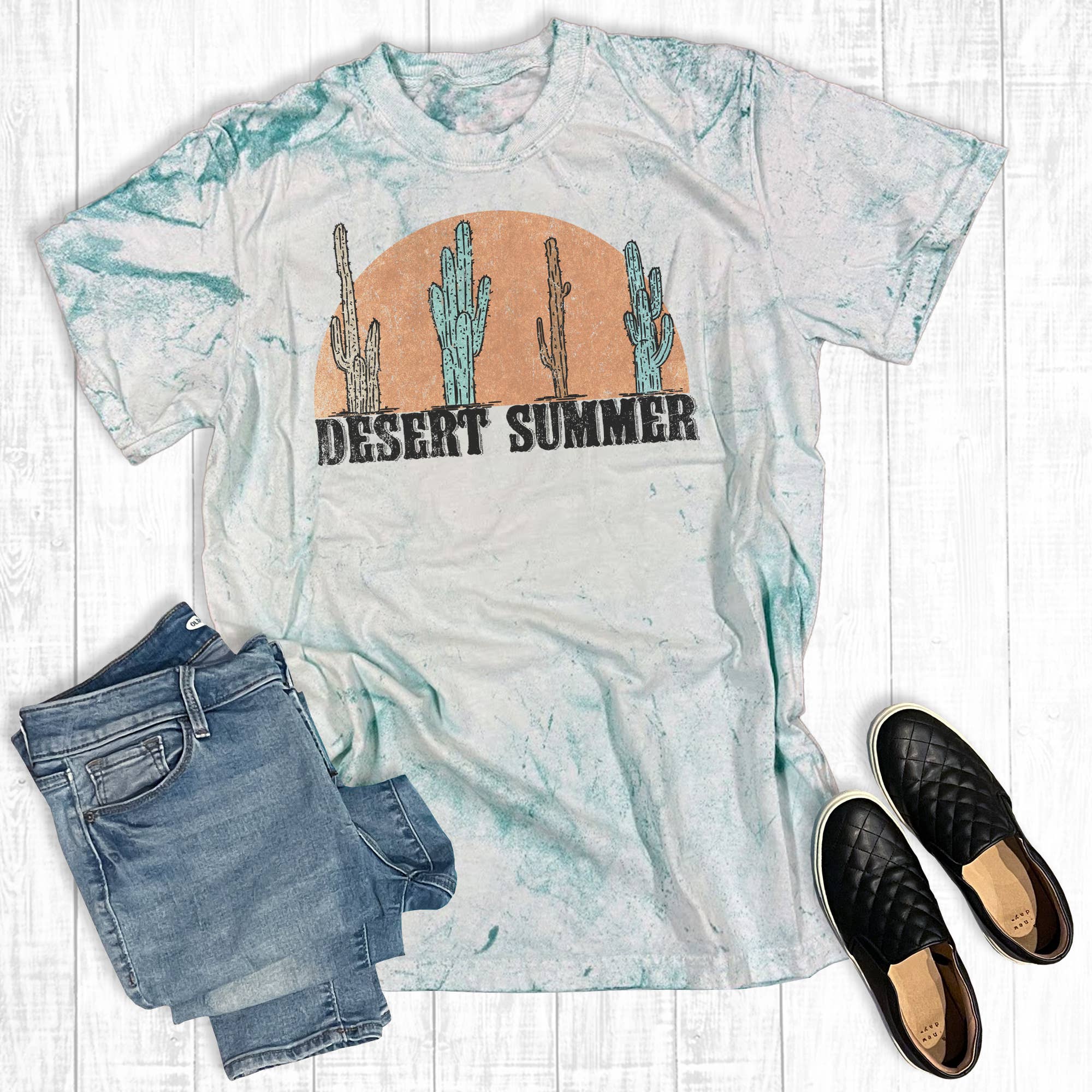 Western Desert Summer Comfort Colors Graphic Tee Hoodie, Sweatshirt | PodTeesHub.com