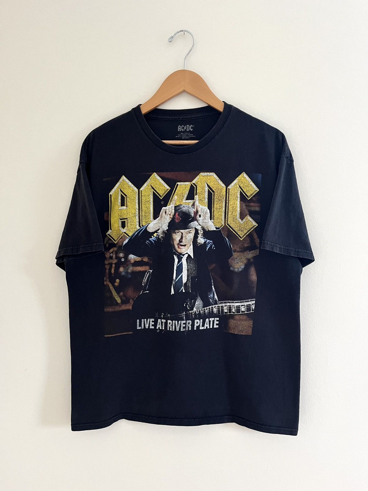 Band Tees 2012 Ac Dc Live At River Plate Faded T Shirt Hoodie, Sweatshirt | PodTeesHub.com