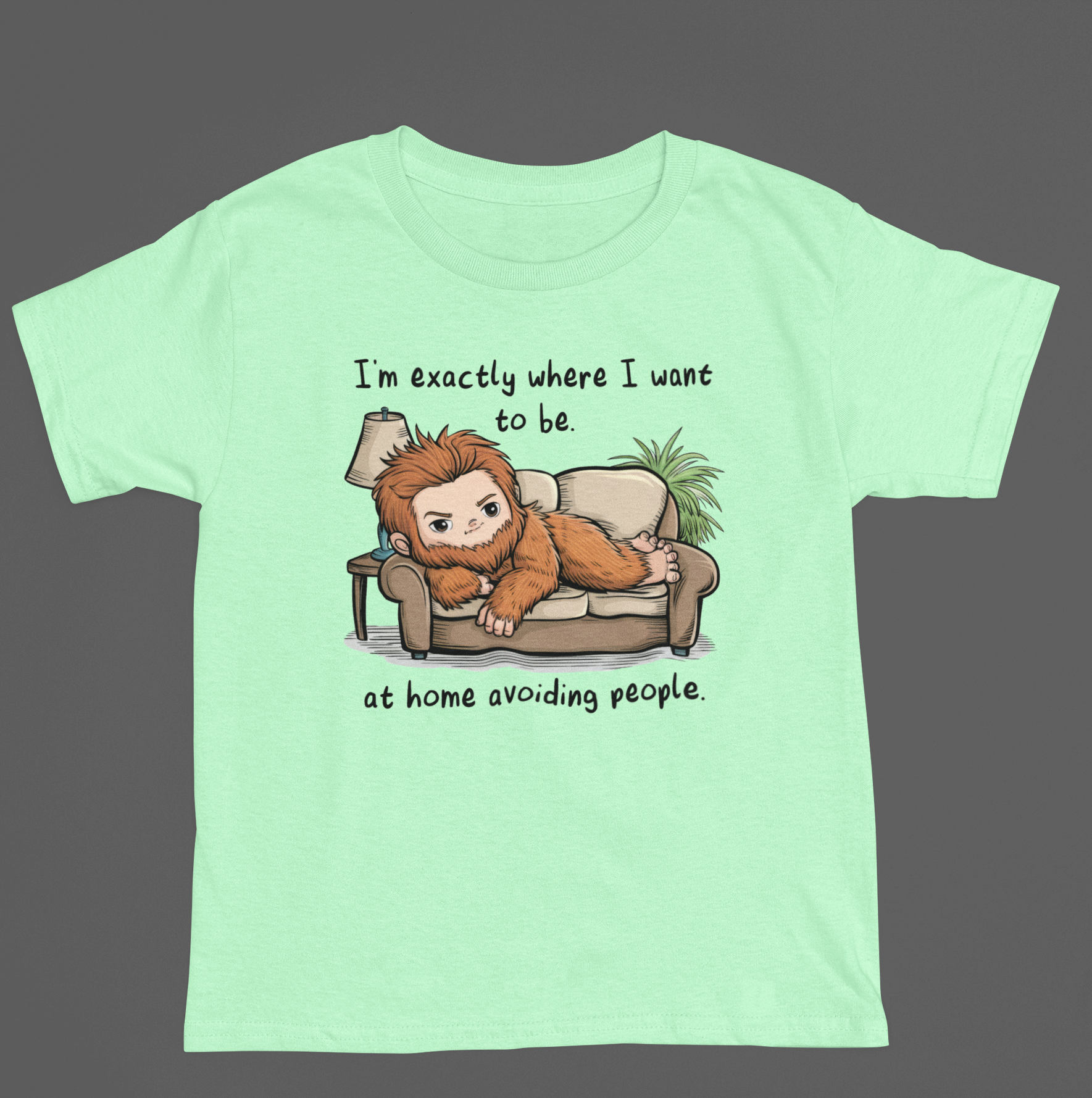 Bigfoot At Home Avoiding People T-Shirt (Mint Green) Hoodie, Sweatshirt | PodTeesHub.com