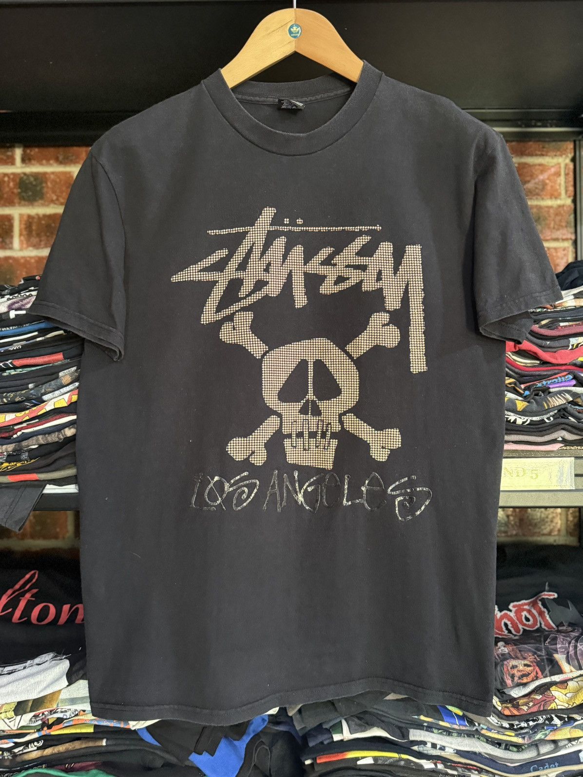 Vintage Stussy Skulls Los Angeles 3d Faded Tee Hoodie, Sweatshirt | PodTeesHub.com