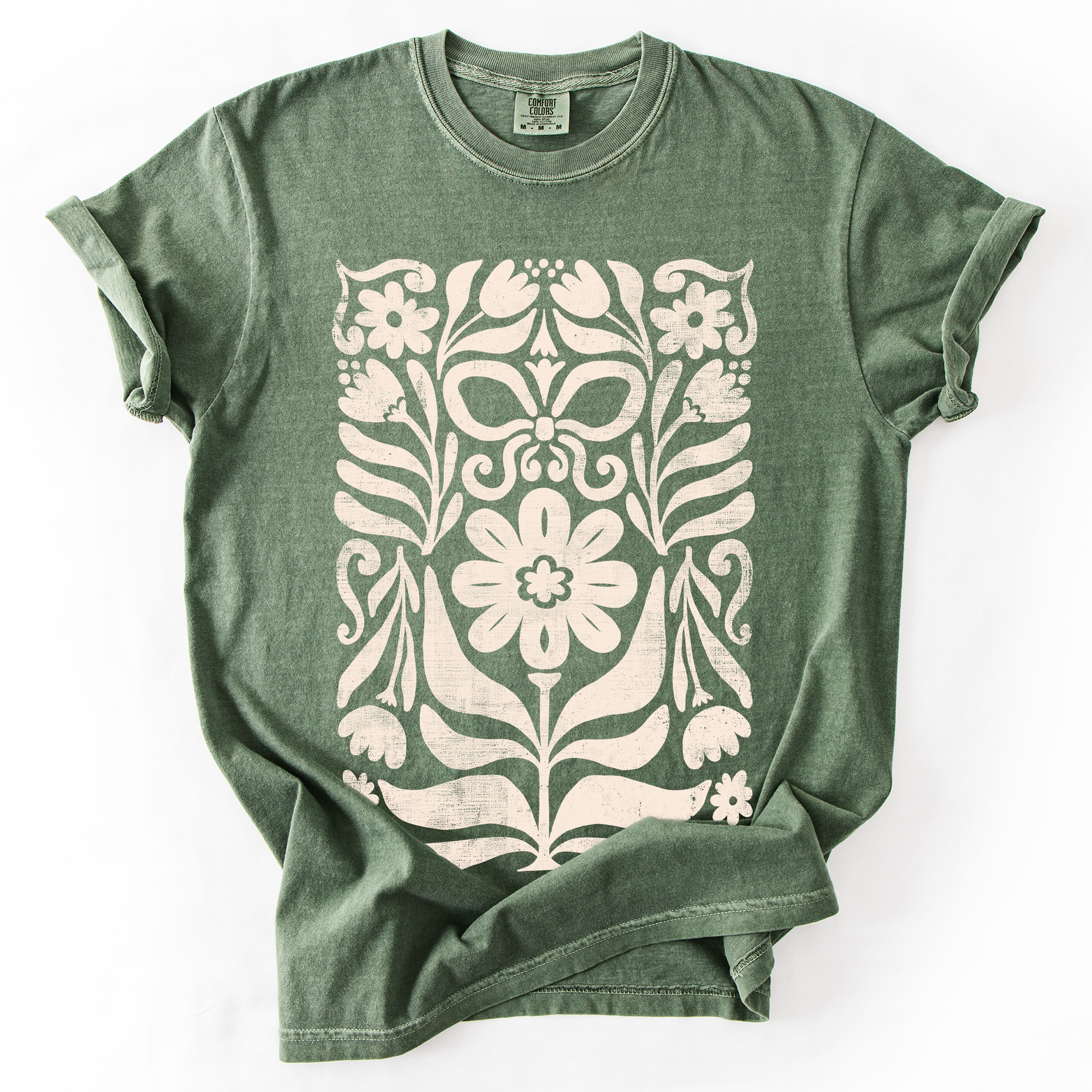 Vintage Folk Flower Pattern, Vintage Boho, Nature T-Shirt Hoodie, Sweatshirt | PodTeesHub.com