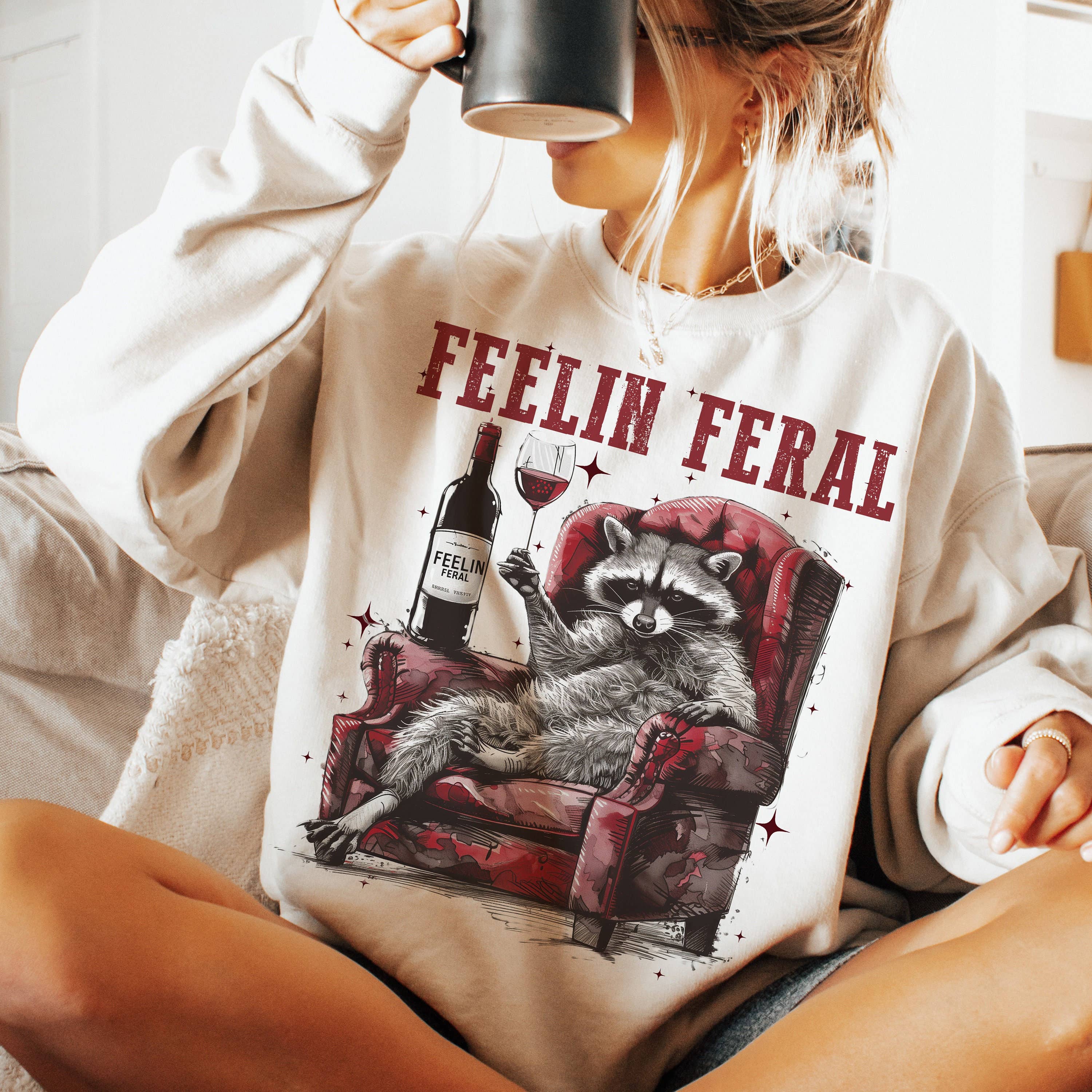Funny Raccoon Vintage Sweatshirt - Sarcastic Adult Humor T-Shirts, Hoodie | PodTeesHub.com