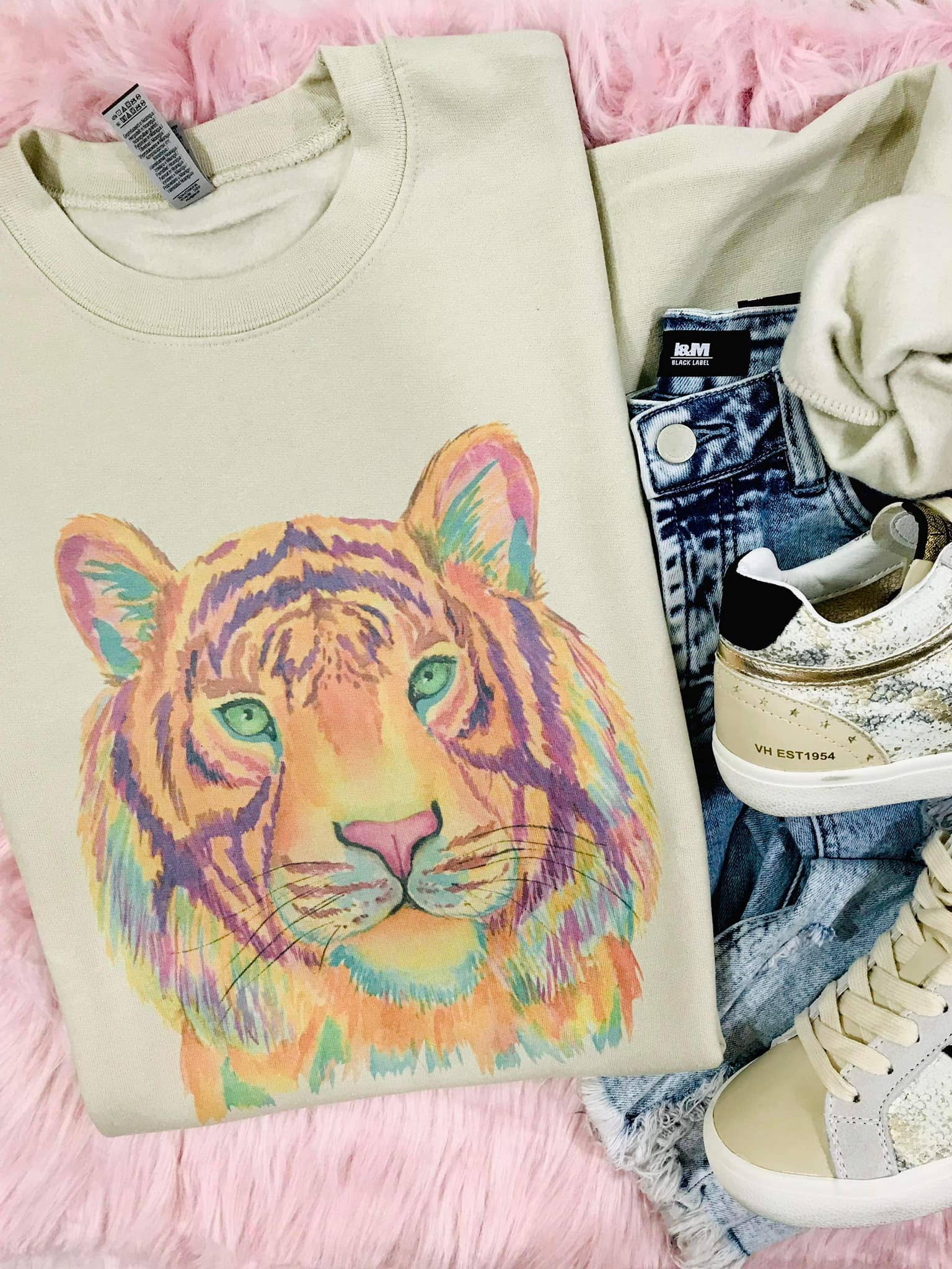 Watercolor Tiger Sublimation Tee Hoodie, Sweatshirt | PodTeesHub.com