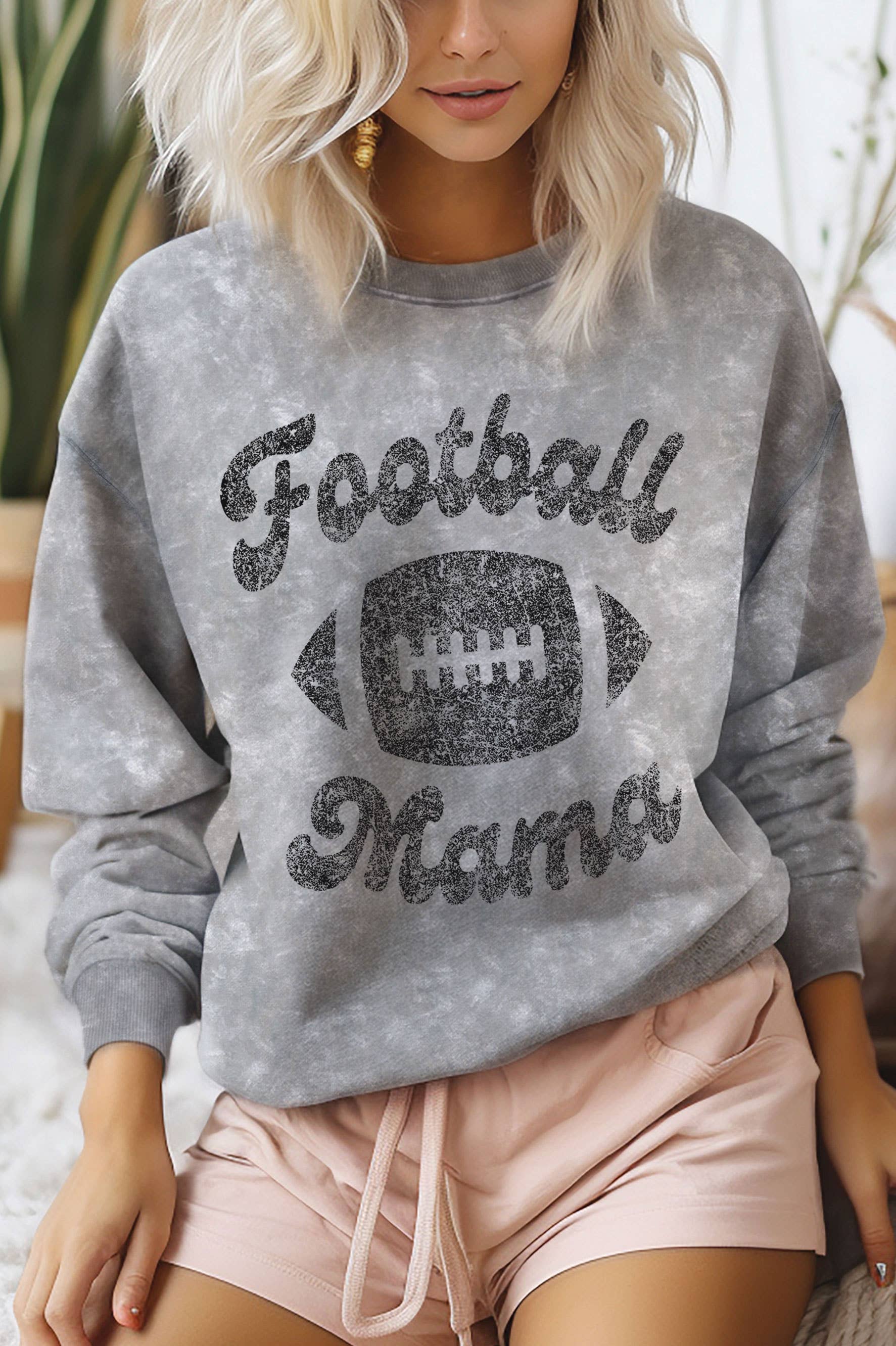 Football Mama Mineral Graphic Brushed Sweatshirt T-Shirts, Hoodie | PodTeesHub.com