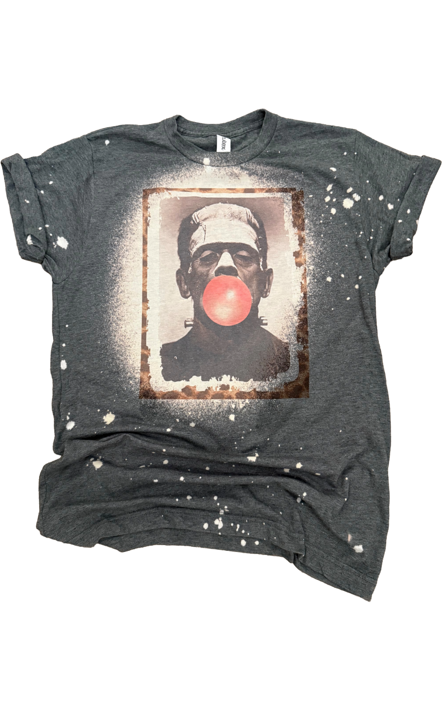 Frankenstein Bubblegum Halloween Bleached Tee Hoodie, Sweatshirt | PodTeesHub.com