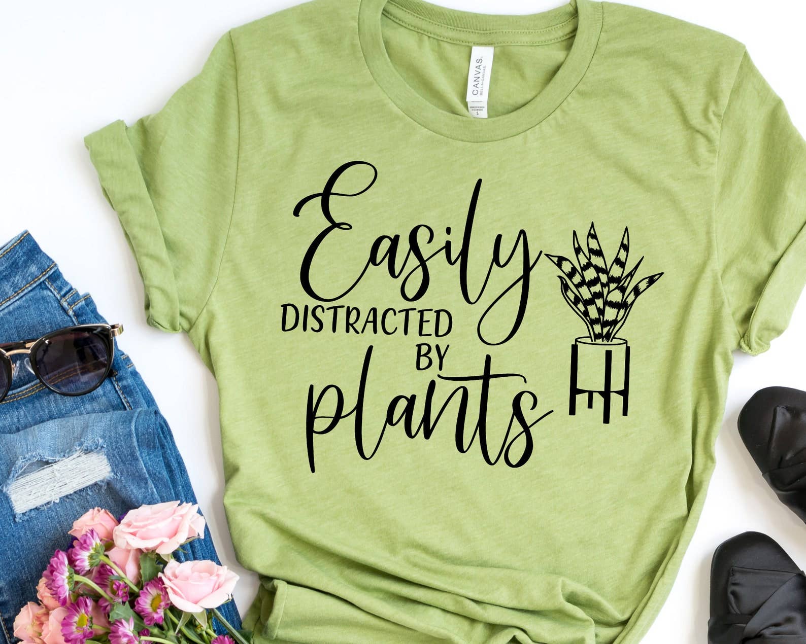 Easily Distracted By Plants T-Shirt Hoodie, Sweatshirt | PodTeesHub.com