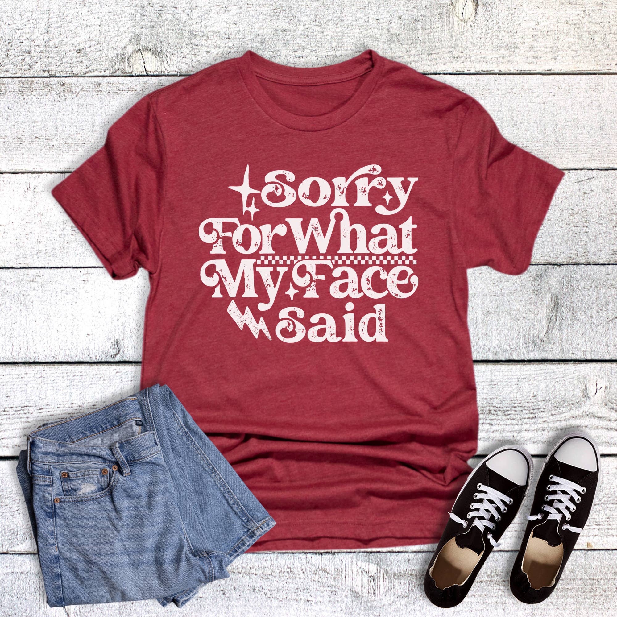 Funny Sorry For What My Face Said Graphic Tee Hoodie, Sweatshirt | PodTeesHub.com