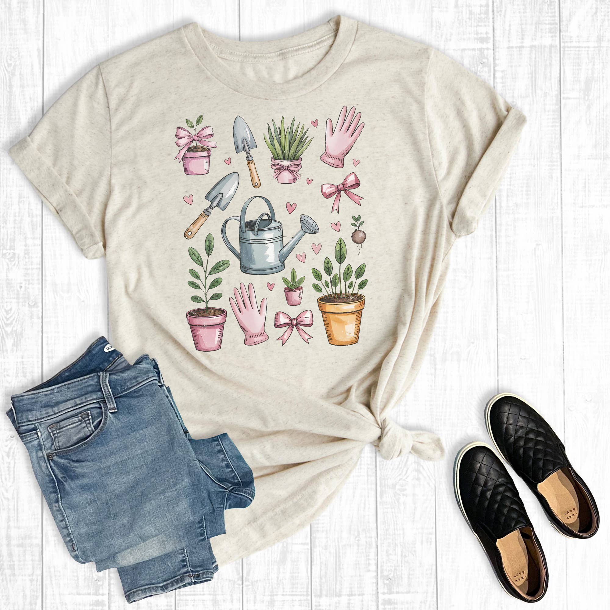 Summer Floral Gardner Coquette Graphic Tee Hoodie, Sweatshirt | PodTeesHub.com