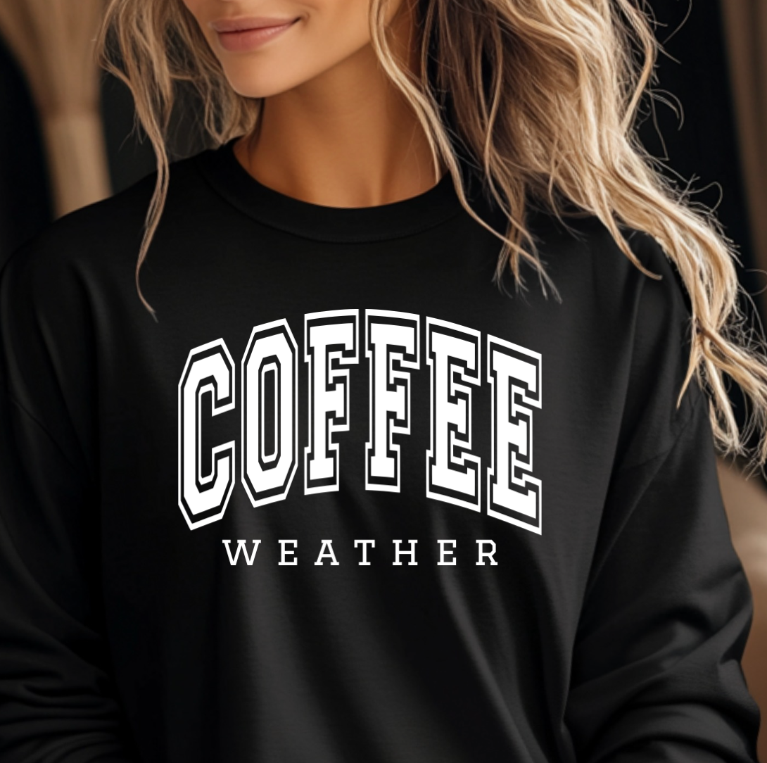 Coffee Weather Long Sleeve Tee Hoodie, Sweatshirt | PodTeesHub.com