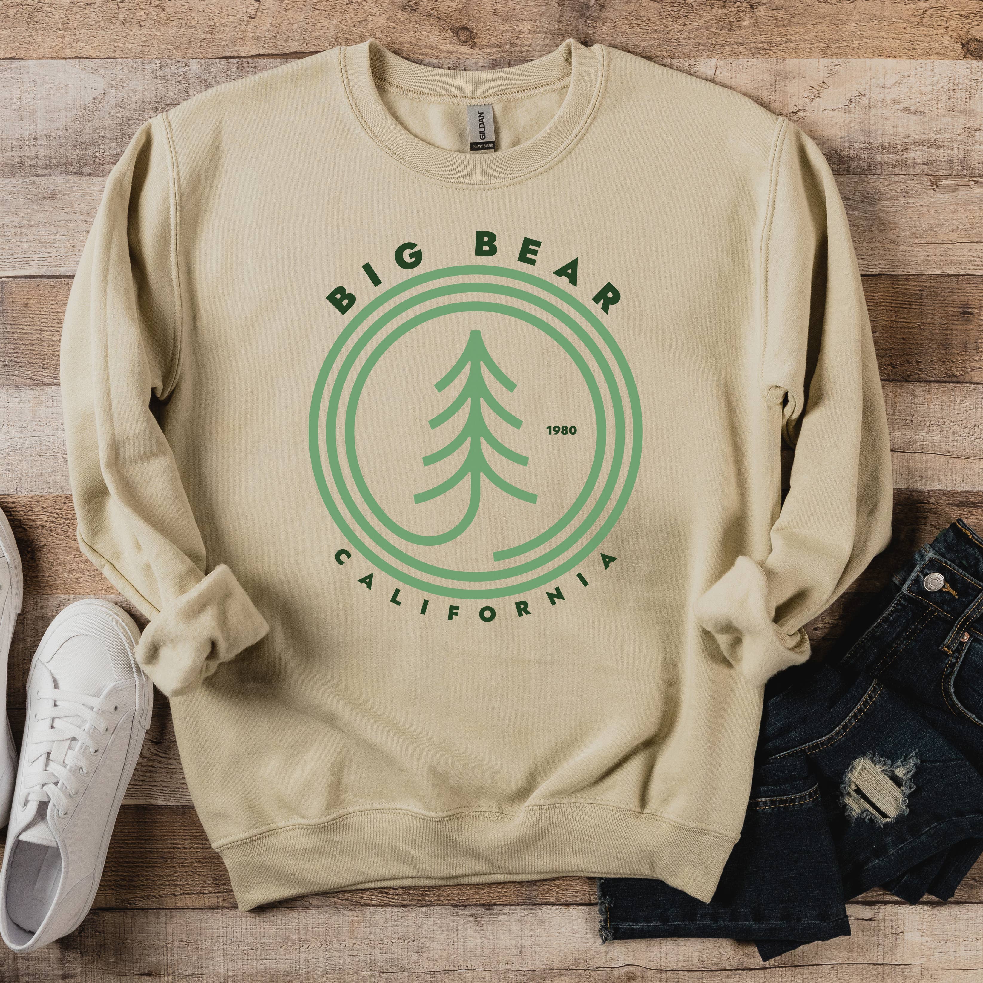 Customizable Single Tree Crewneck Sweatshirt | S-2XL T-Shirts, Hoodie | PodTeesHub.com