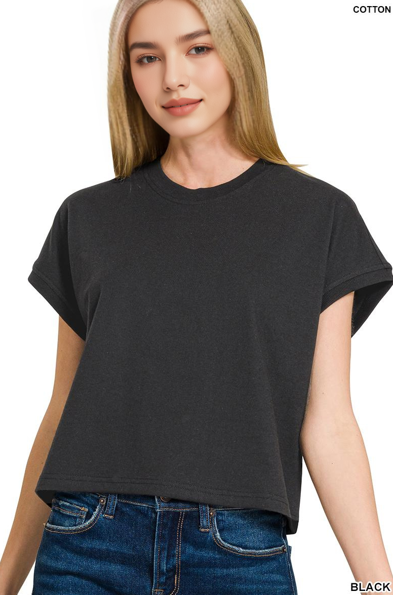 .0831 Premium Cotton Relaxed Crop Tee SI-27900 Hoodie, Sweatshirt | PodTeesHub.com