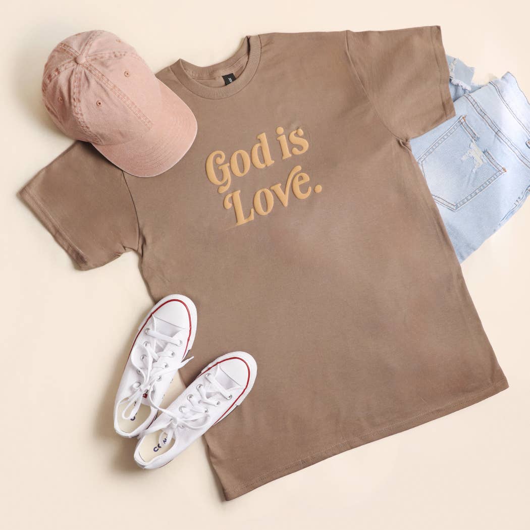 God Is Love Puff Heavy Cotton T-Shirt Hoodie, Sweatshirt | PodTeesHub.com