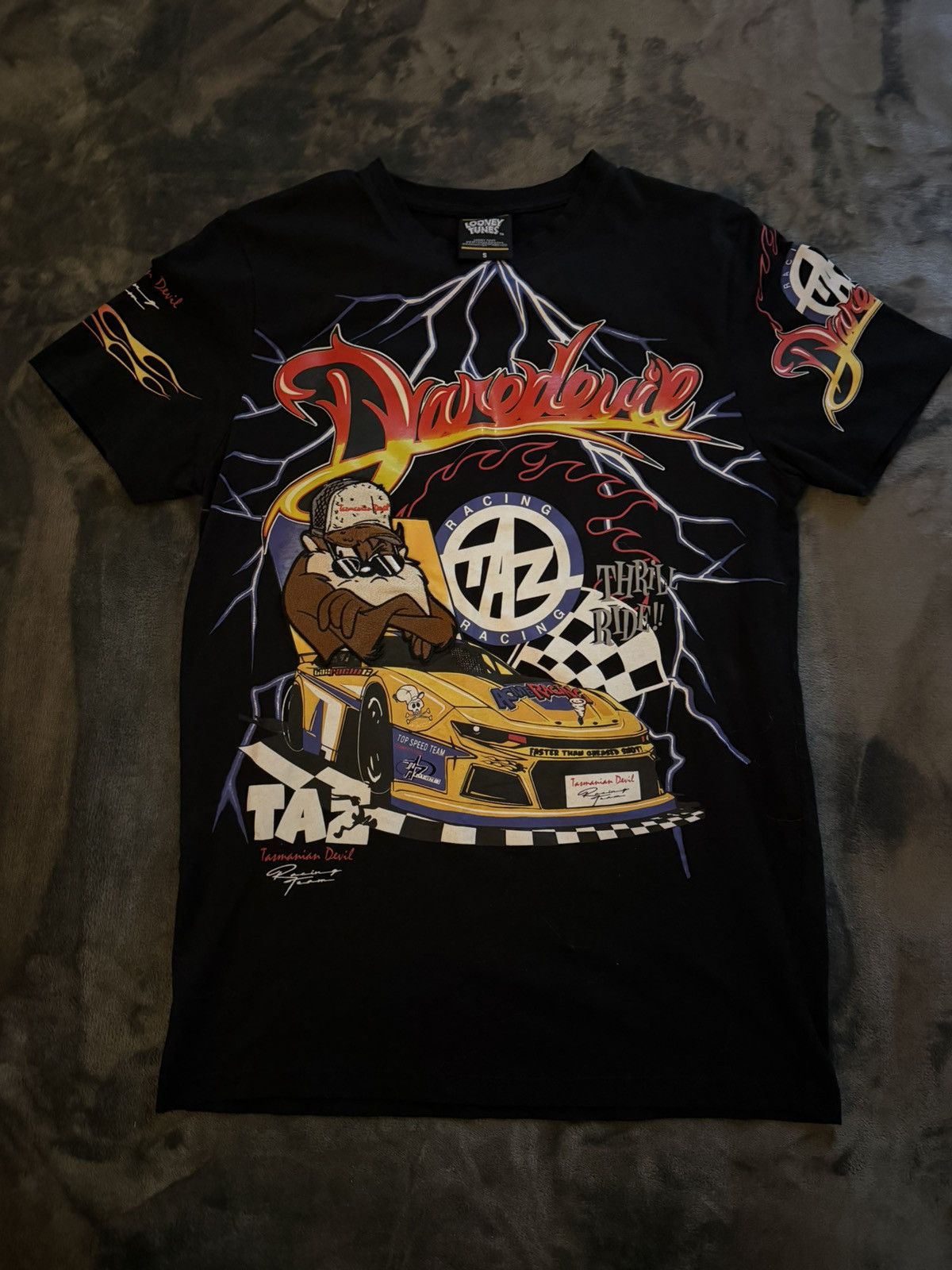 Nascar Rare Vintage Aop Looney Toons Taz Racing T-Shirts, Hoodie, Sweatshirt | PodTeesHub.com